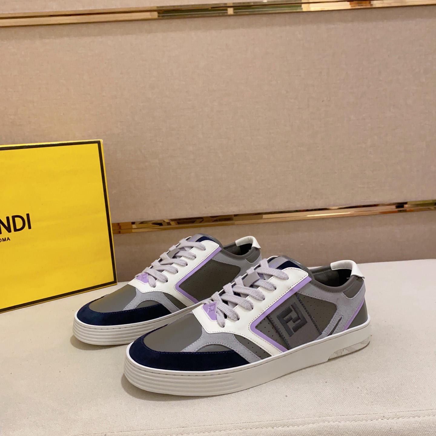 Fendi Step Gray Leather Low-tops Sneakers - PerfectKickZ