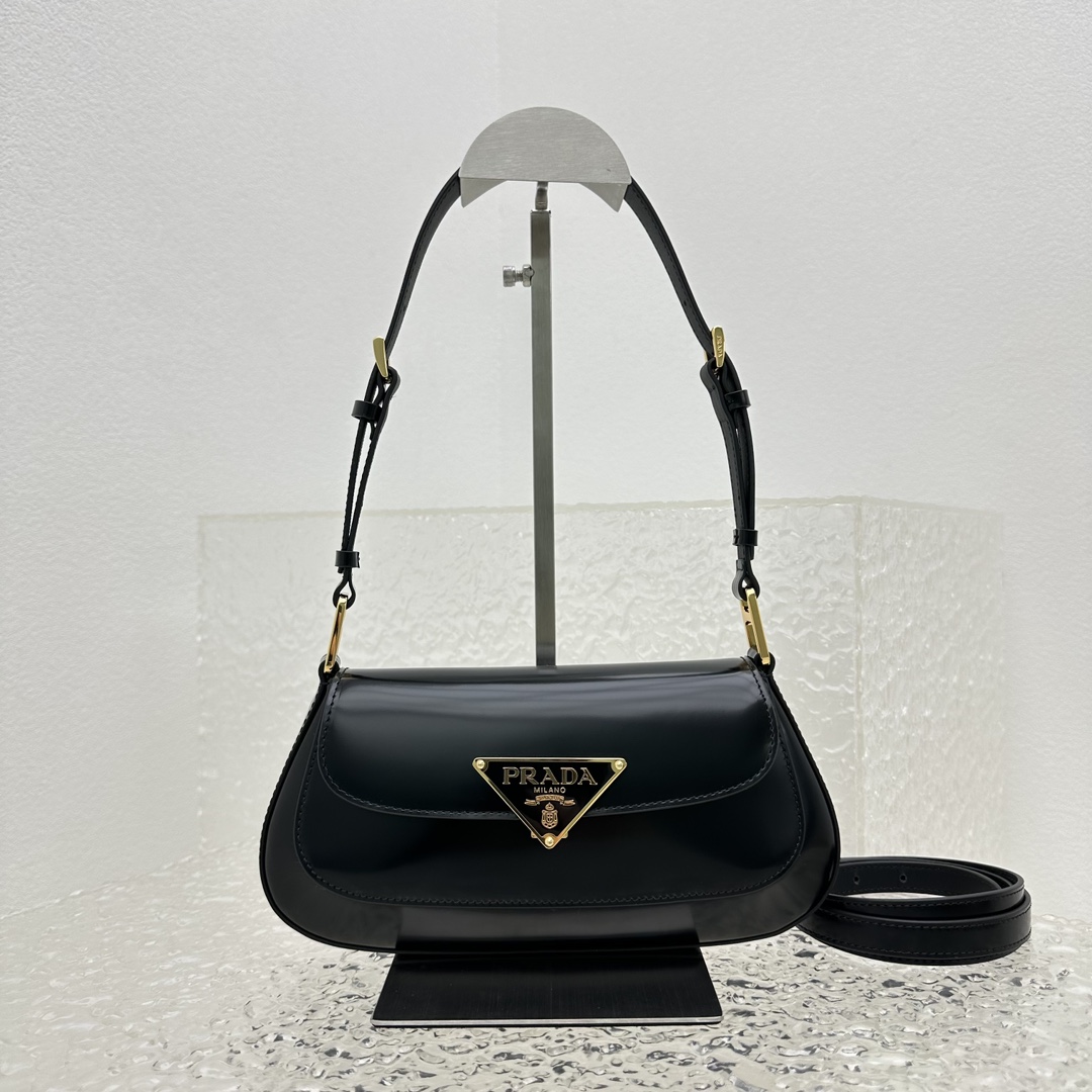 Prada Brushed Leather Shoulder Bag - PerfectKickZ