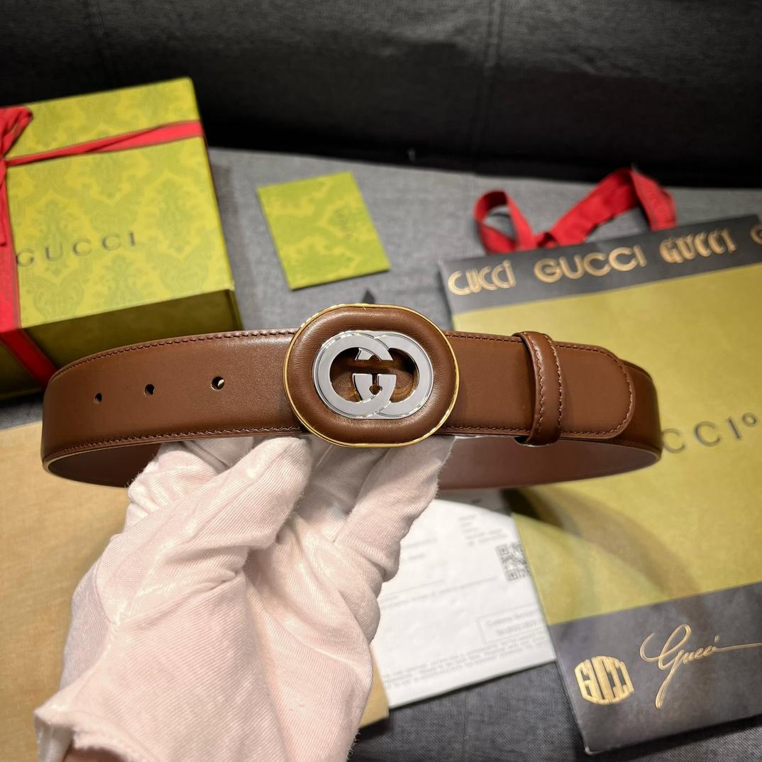 Gucci Belt With Interlocking G Buckle - PerfectKickZ