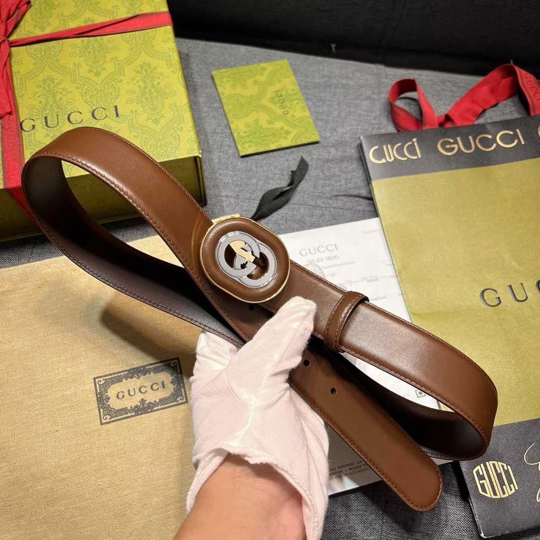 Gucci Belt With Interlocking G Buckle - 