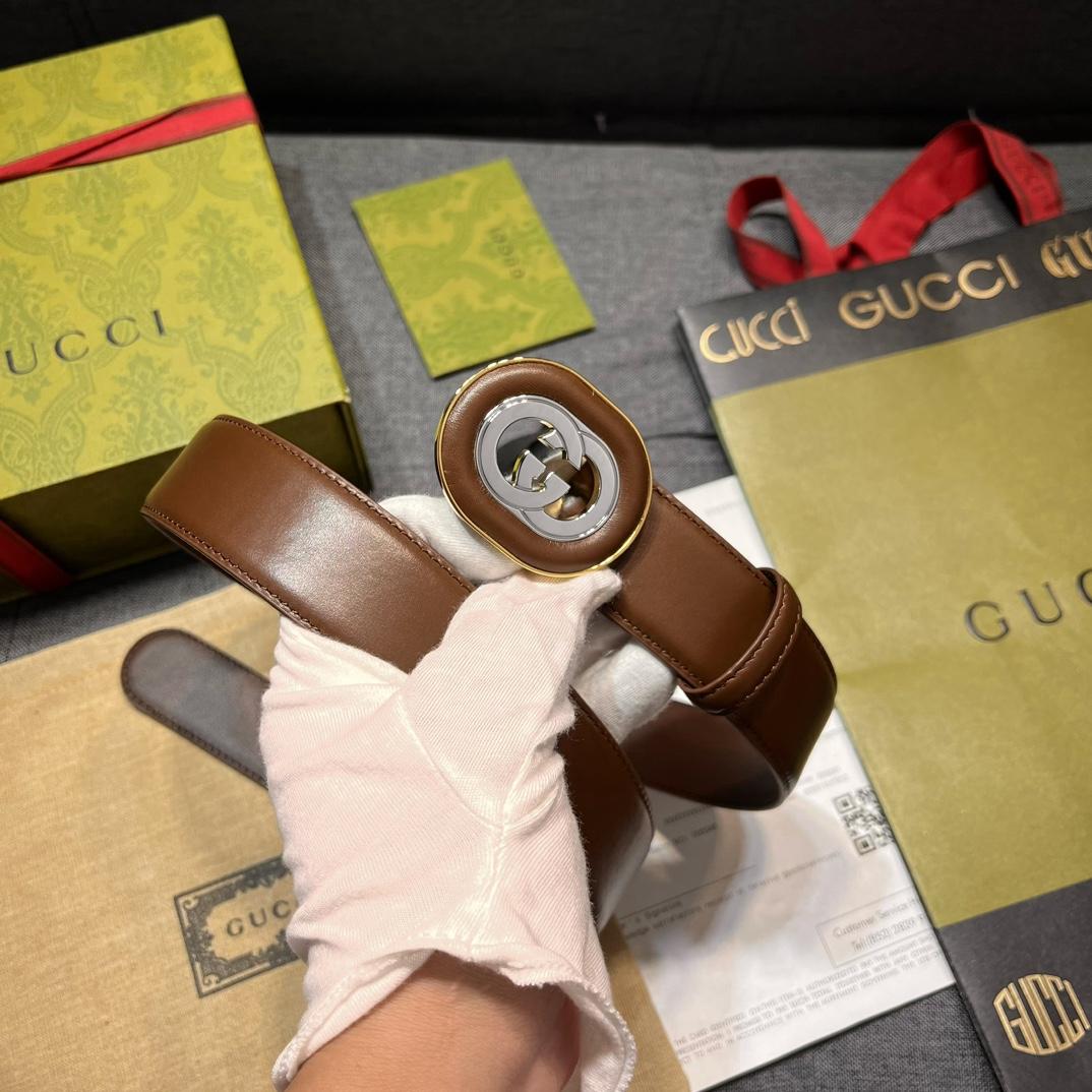 Gucci Belt With Interlocking G Buckle - 