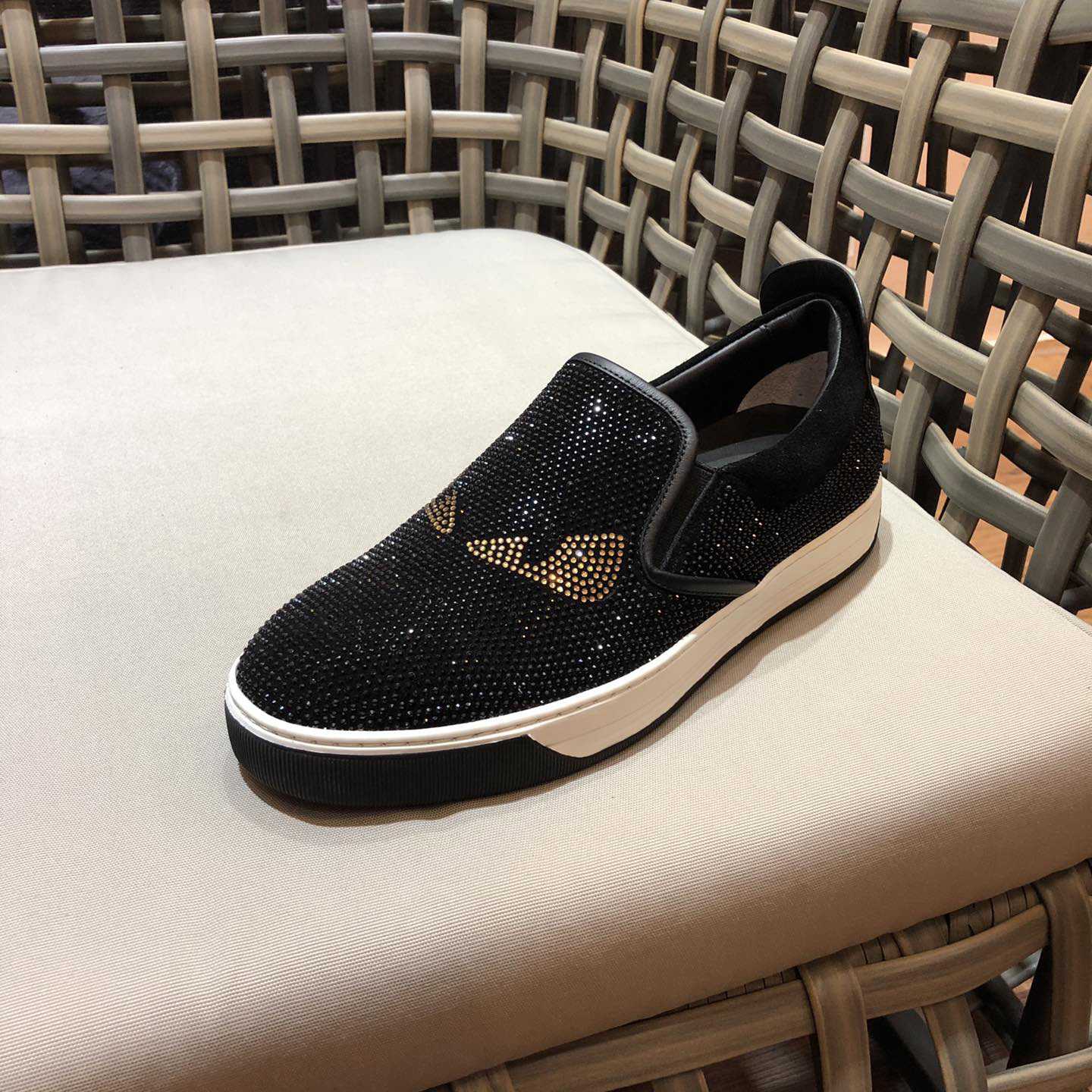 Fendi Men's Black Loafer Monster Eyes - PerfectKickZ