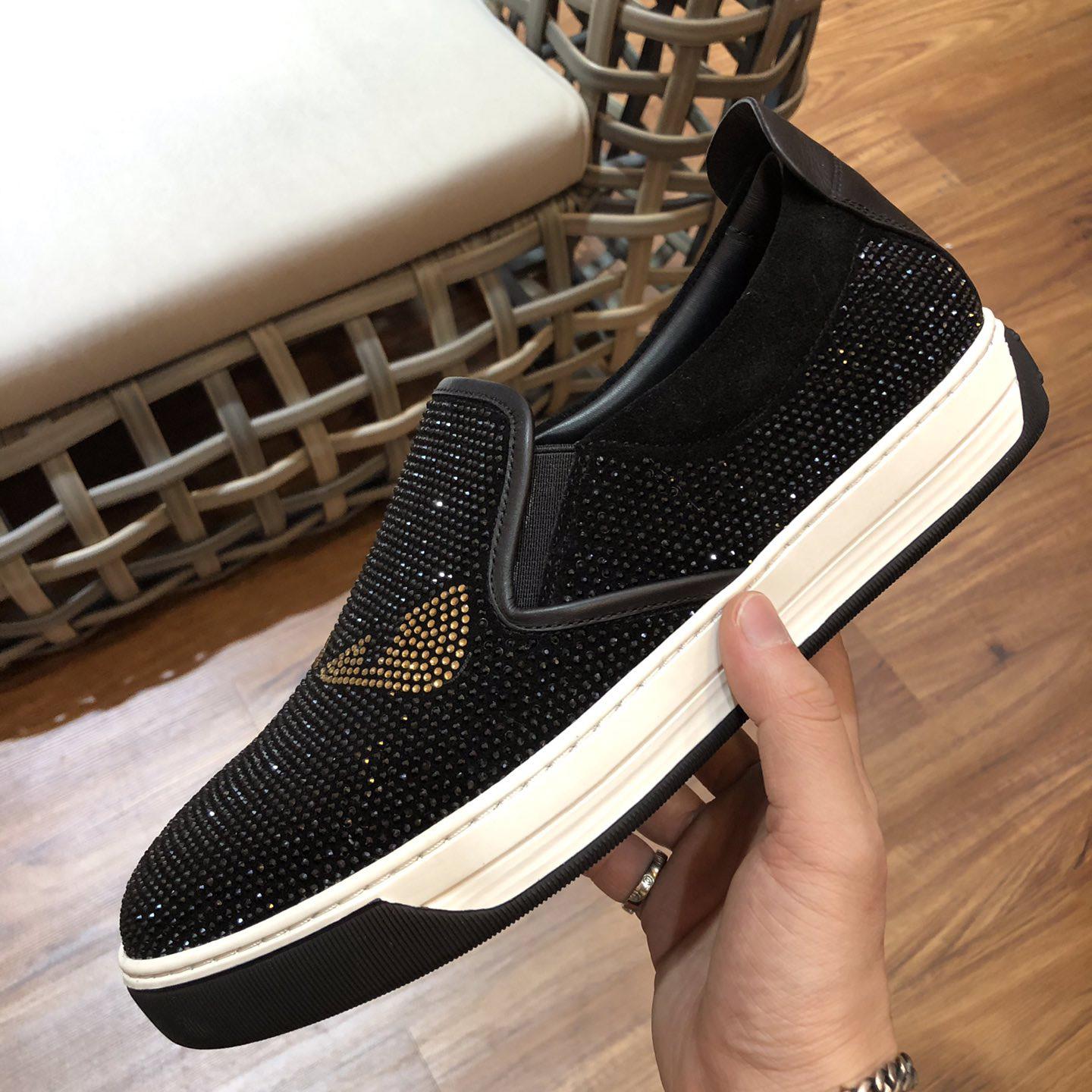 Fendi Men's Black Loafer Monster Eyes - PerfectKickZ