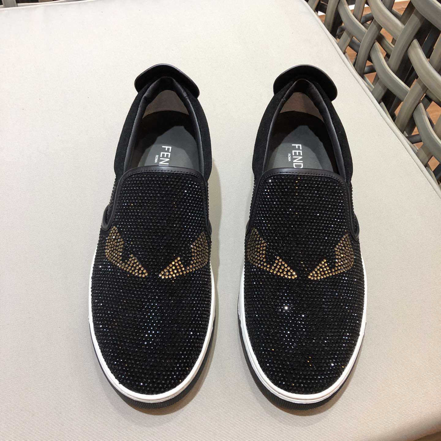 Fendi Men's Black Loafer Monster Eyes - PerfectKickZ