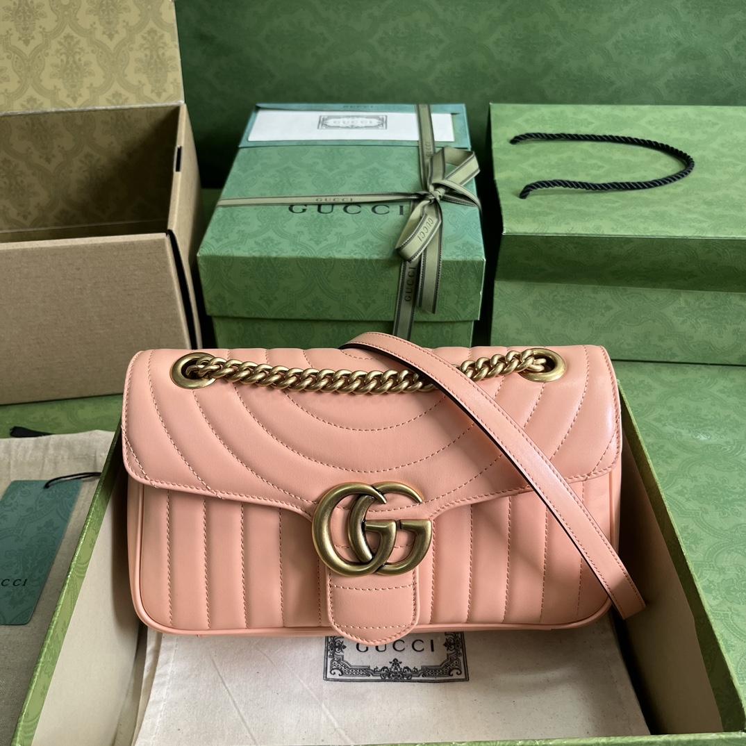 Gucci GG Marmont Small Shoulder Bag(26*15*7cm)   - PerfectKickZ