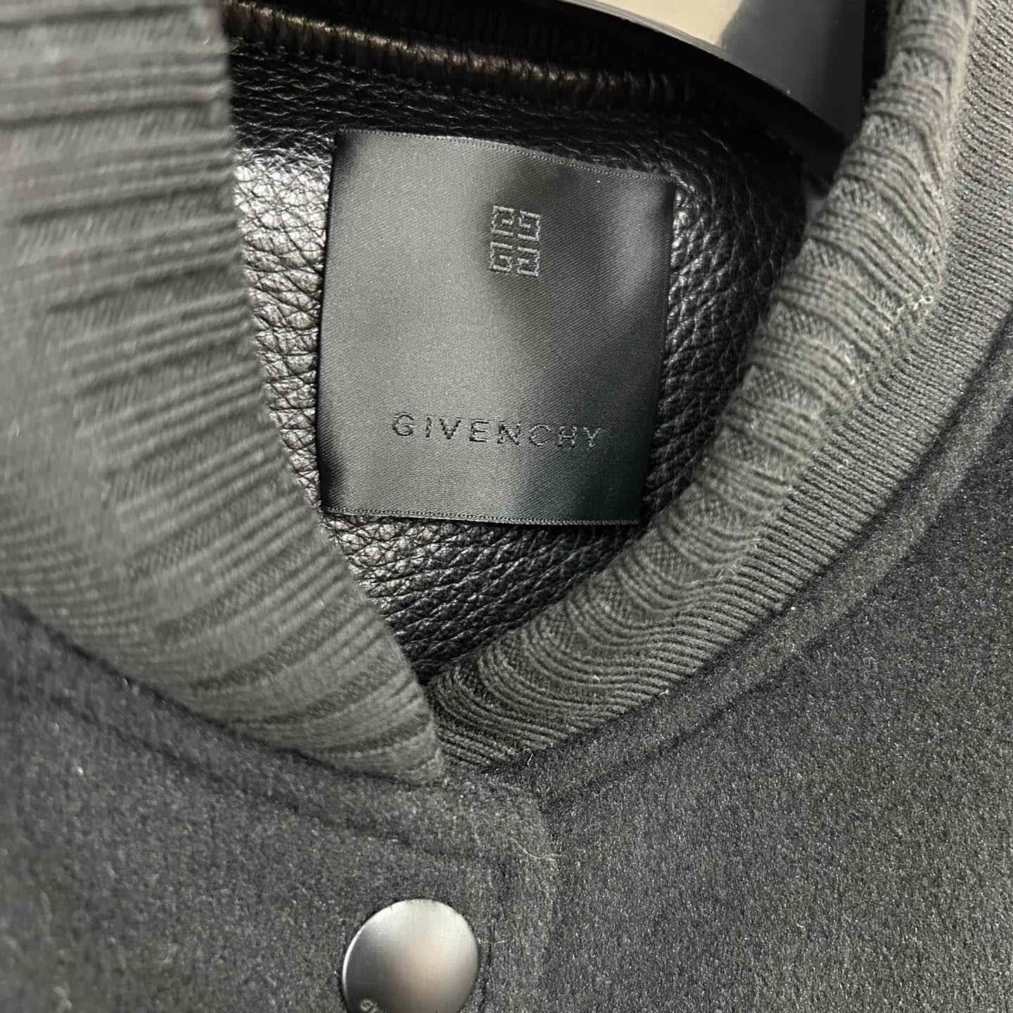 Givenchy Black Cropped Varsity Jacket - PerfectKickZ