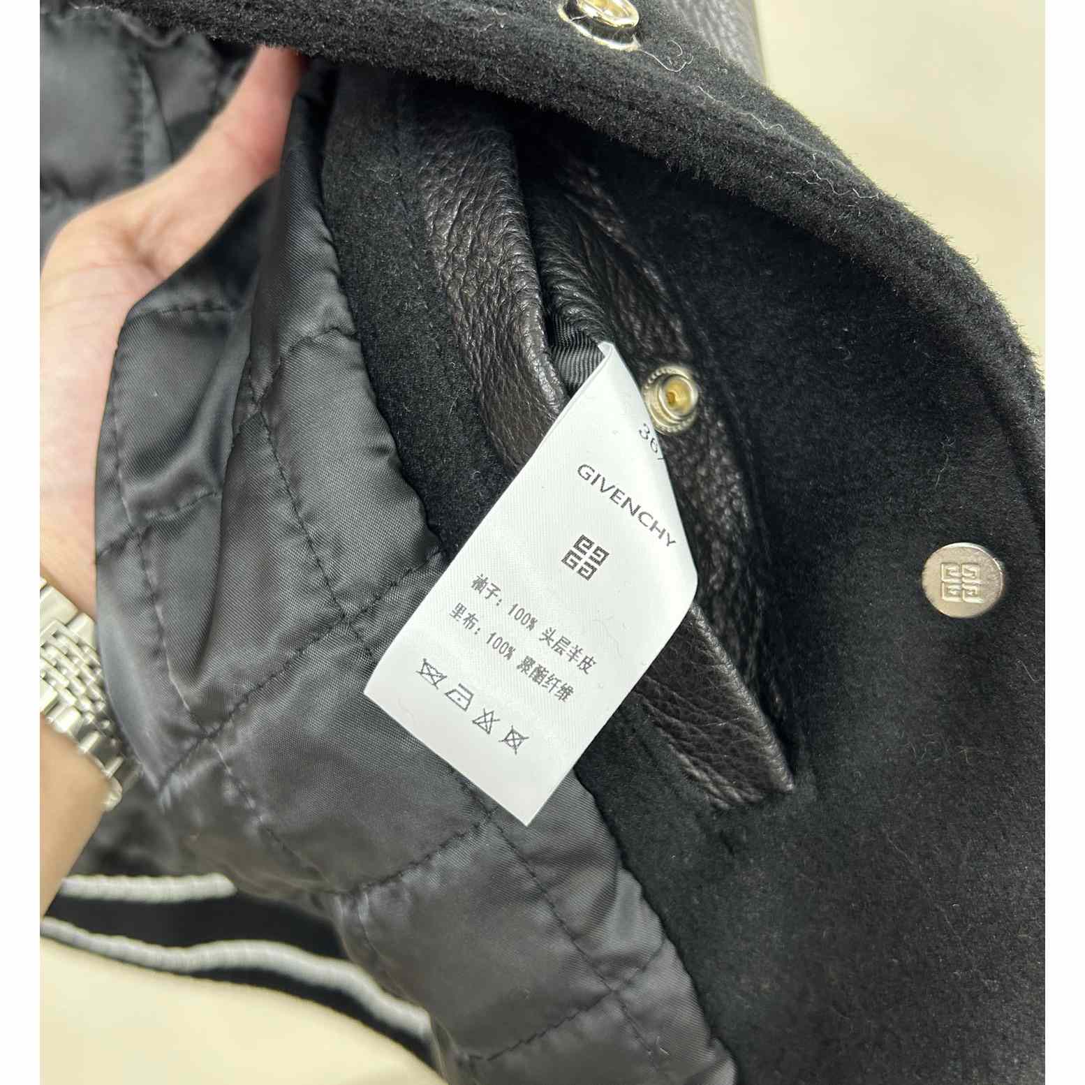 Givenchy Black Cropped Varsity Jacket - 