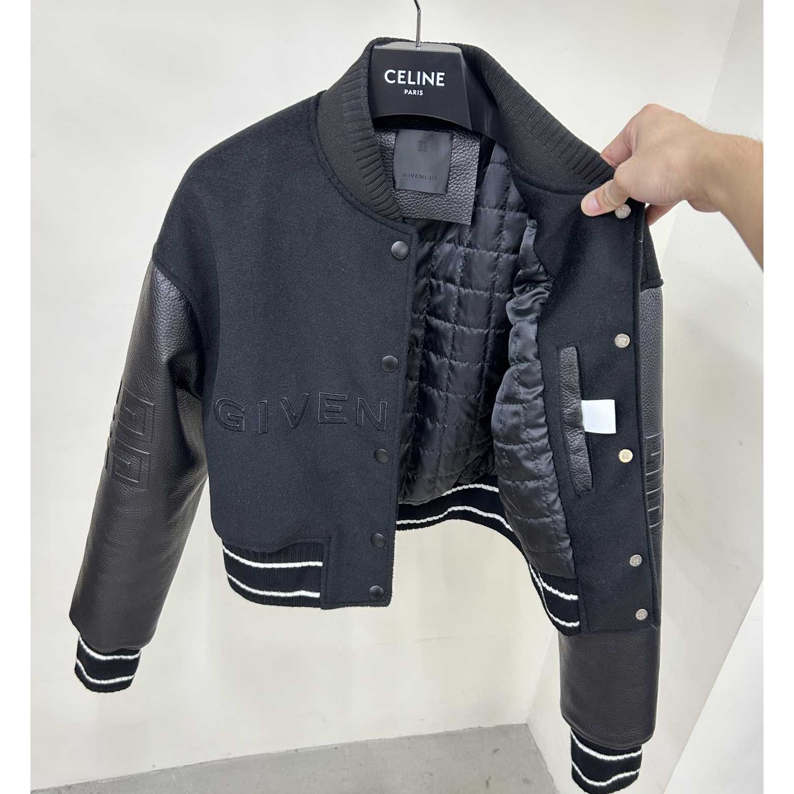 Givenchy Black Cropped Varsity Jacket - 