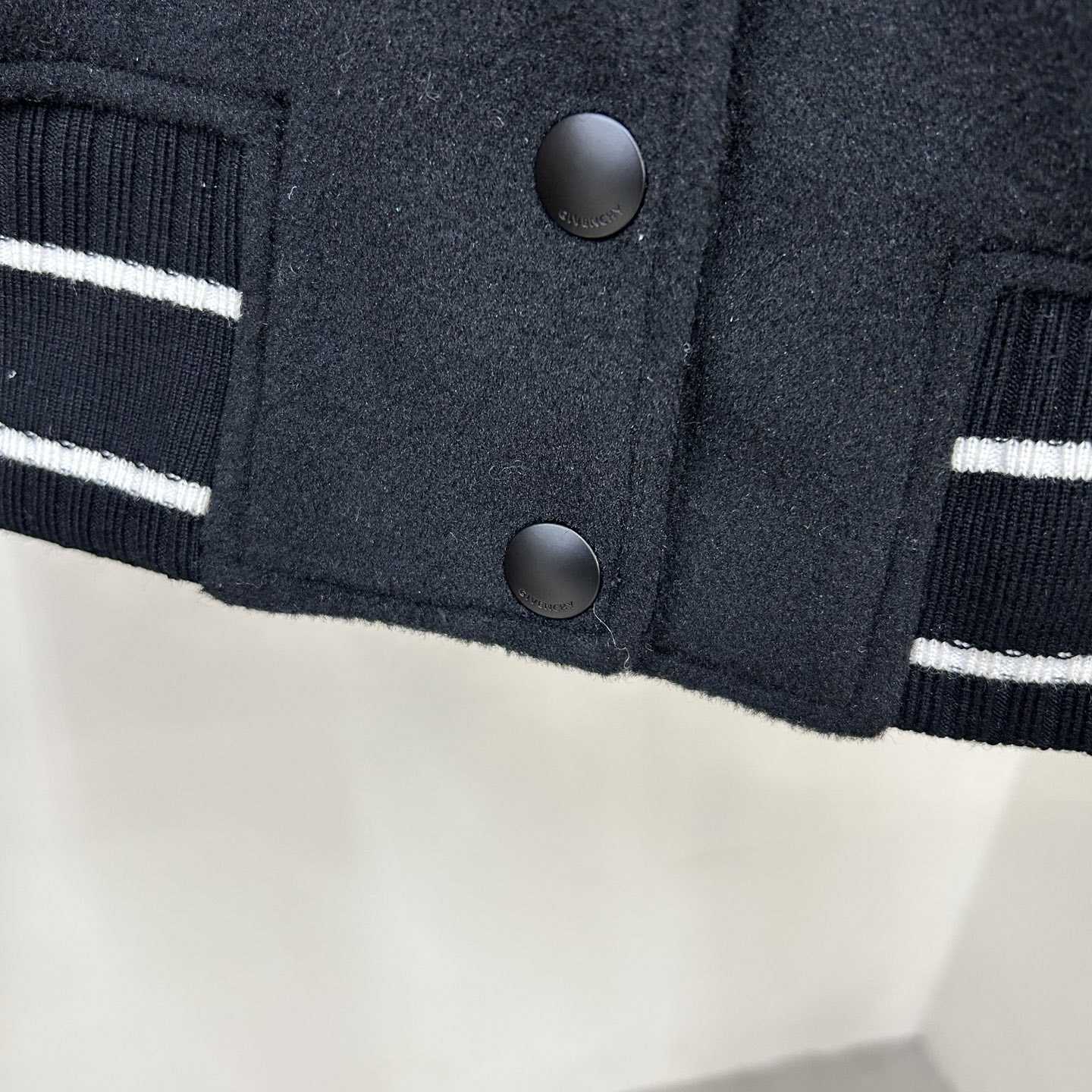 Givenchy Black Cropped Varsity Jacket - 