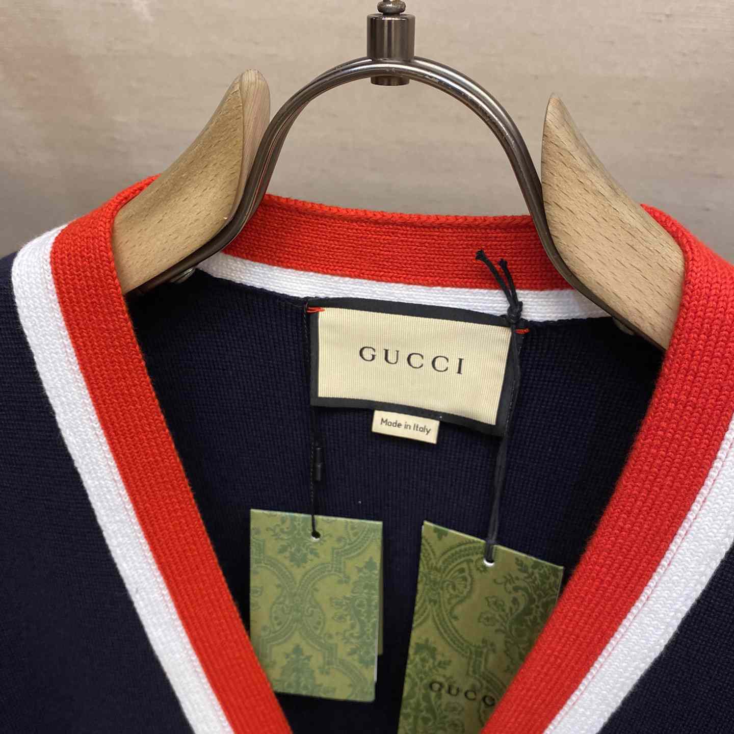 Gucci Knit Wool Cardigan With Patch - PerfectKickZ
