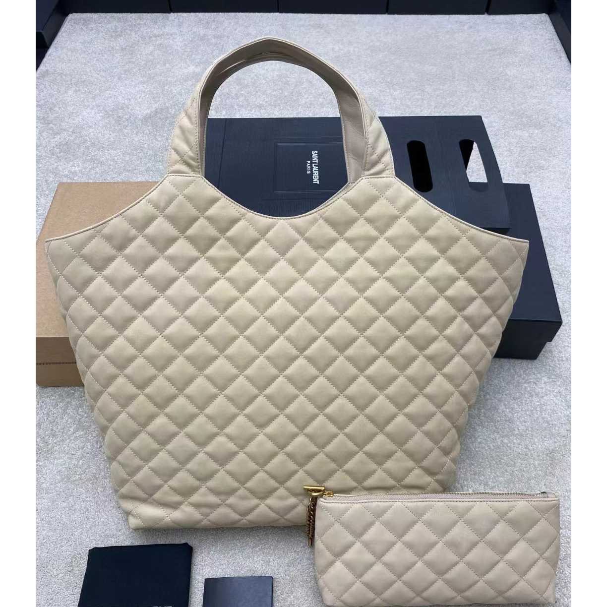 Saint Laurent Icare Extra large Embellished Quilted Leather Tote (58-34-8cm) - PerfectKickZ