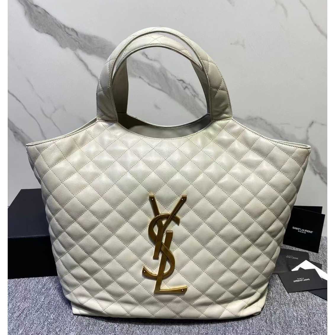Saint Laurent Icare Extra large Embellished Quilted Leather Tote (58-34-8cm) - PerfectKickZ