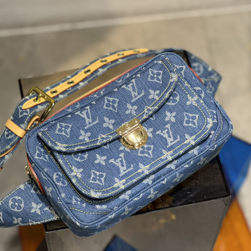 Louis Vuitton Blue Monogram Denim Bumbag   M95347 - PerfectKickZ