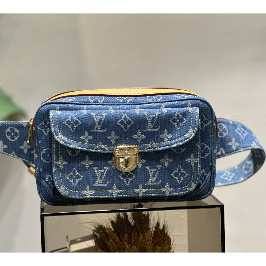 Louis Vuitton Blue Monogram Denim Bumbag   M95347 - PerfectKickZ
