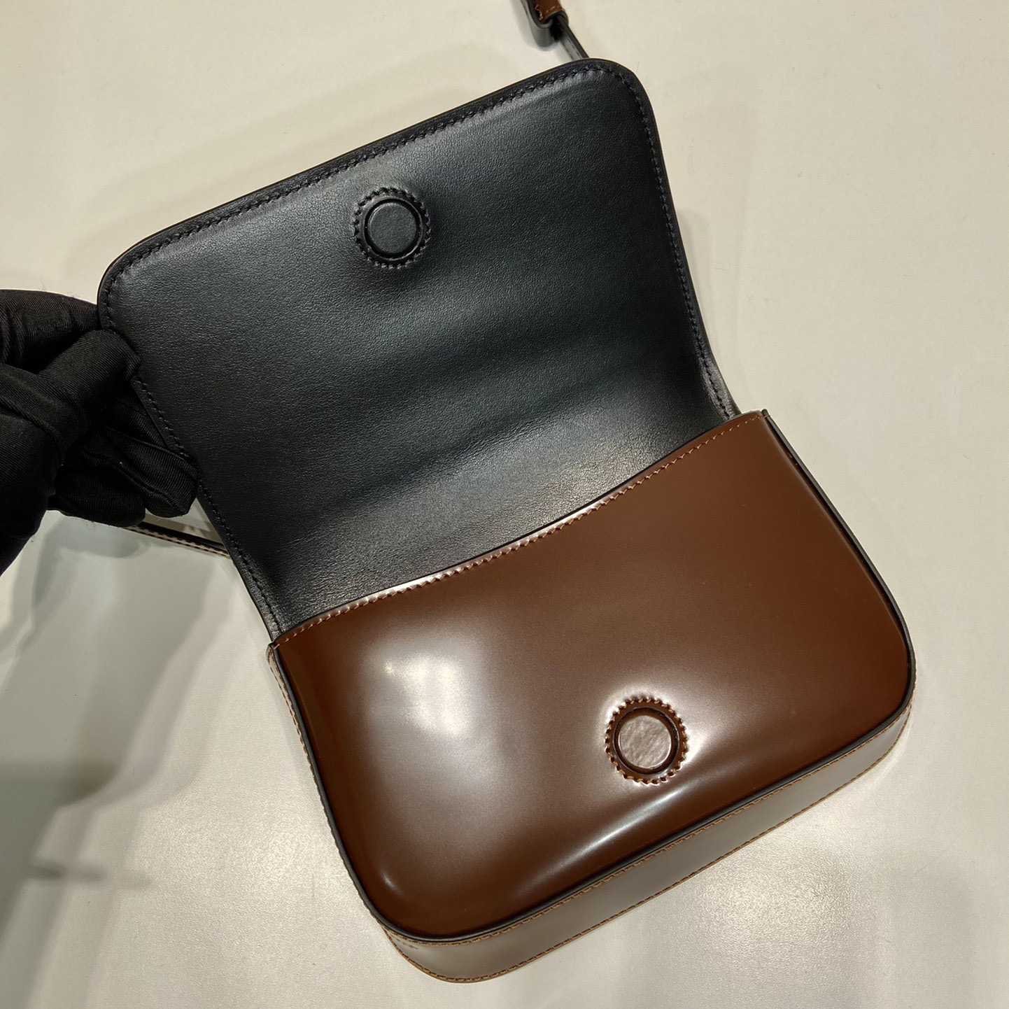 Prada Brushed Leather Mini-bag With Shoulder Strap - 