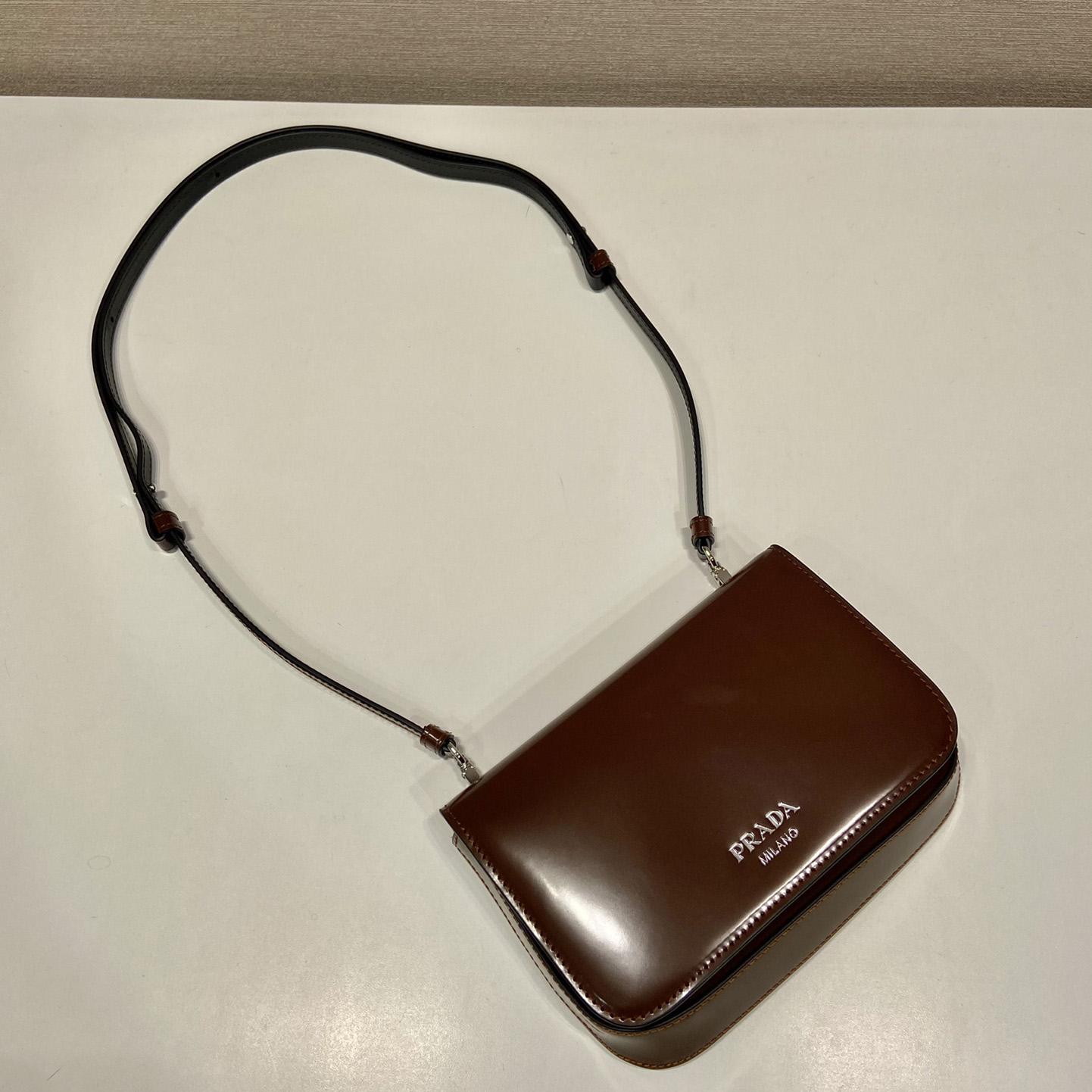 Prada Brushed Leather Mini-bag With Shoulder Strap - 