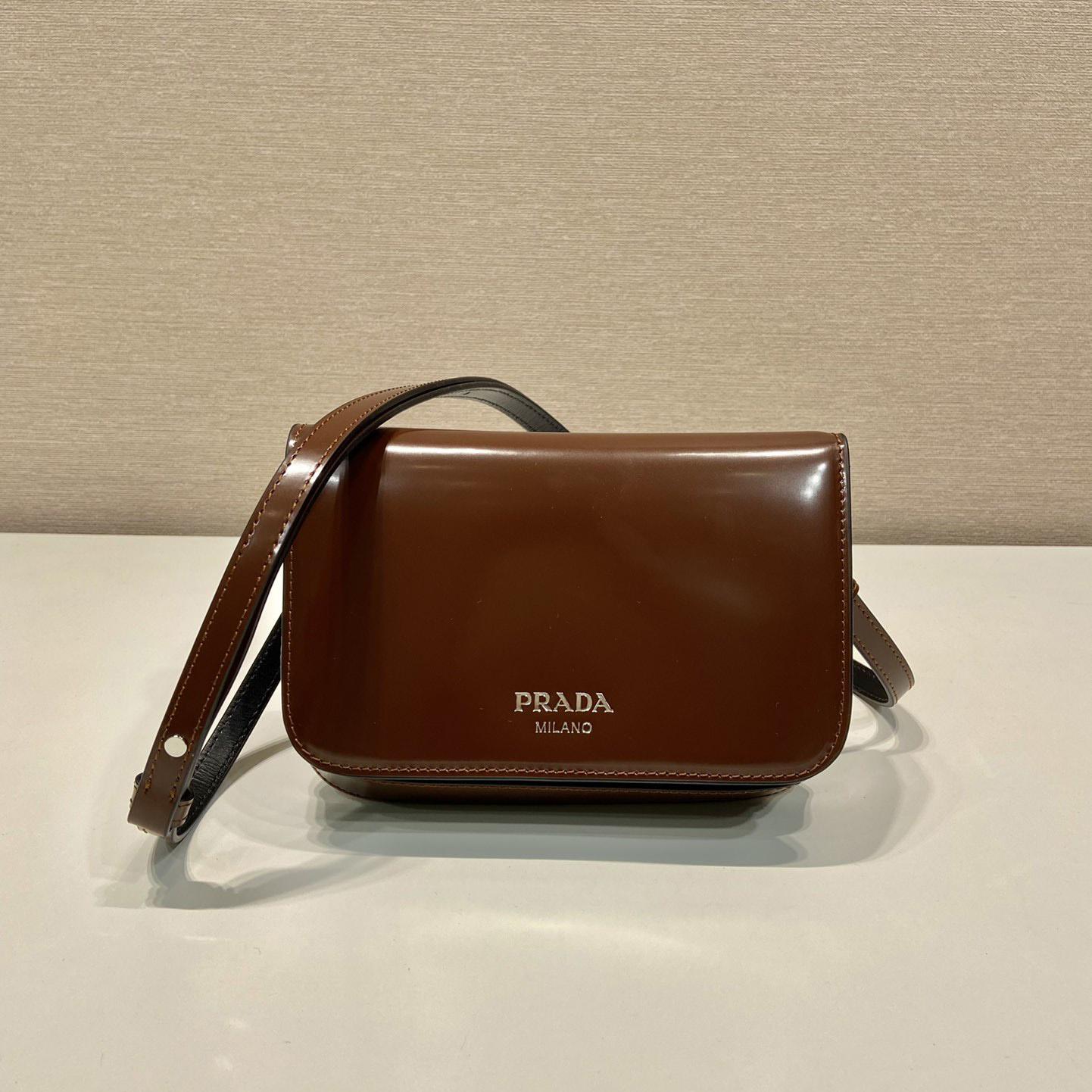 Prada Brushed Leather Mini-bag With Shoulder Strap - PerfectKickZ