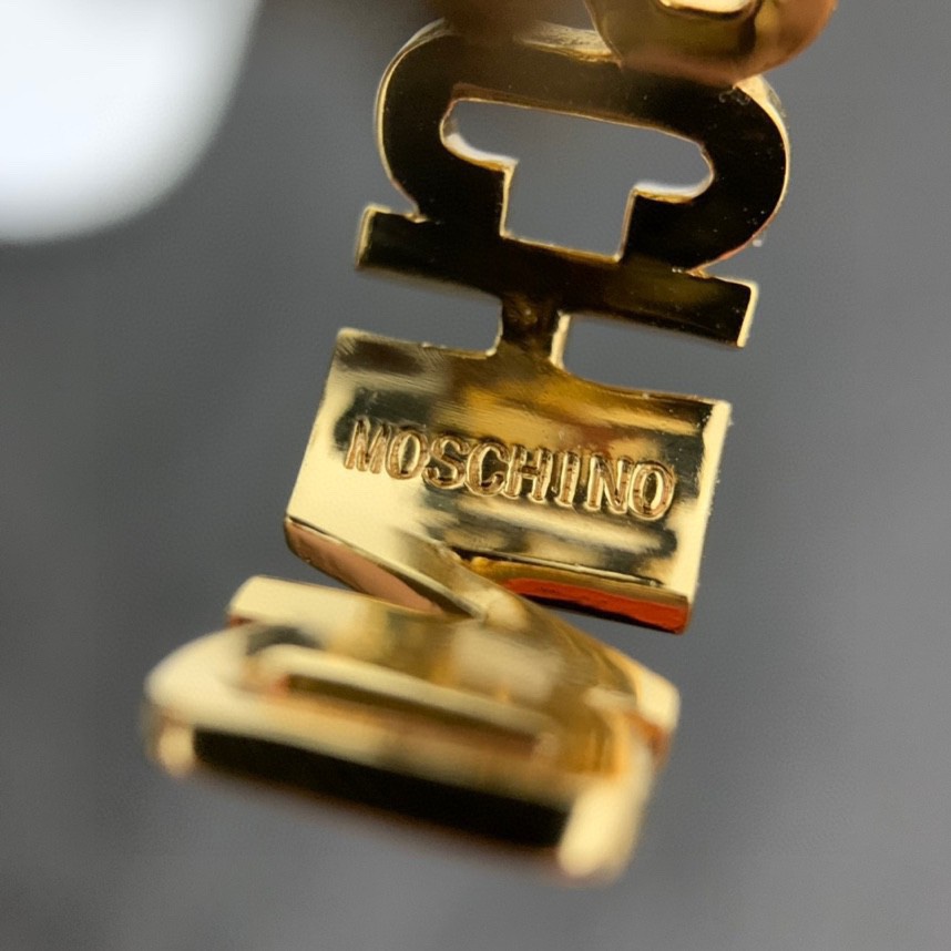 Moschino Logo-lettering Small Hoop Earrings - PerfectKickZ