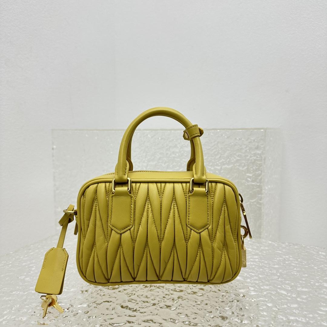 Miu Miu Matelassé Nappa Leather Top-handle Bag - PerfectKickZ
