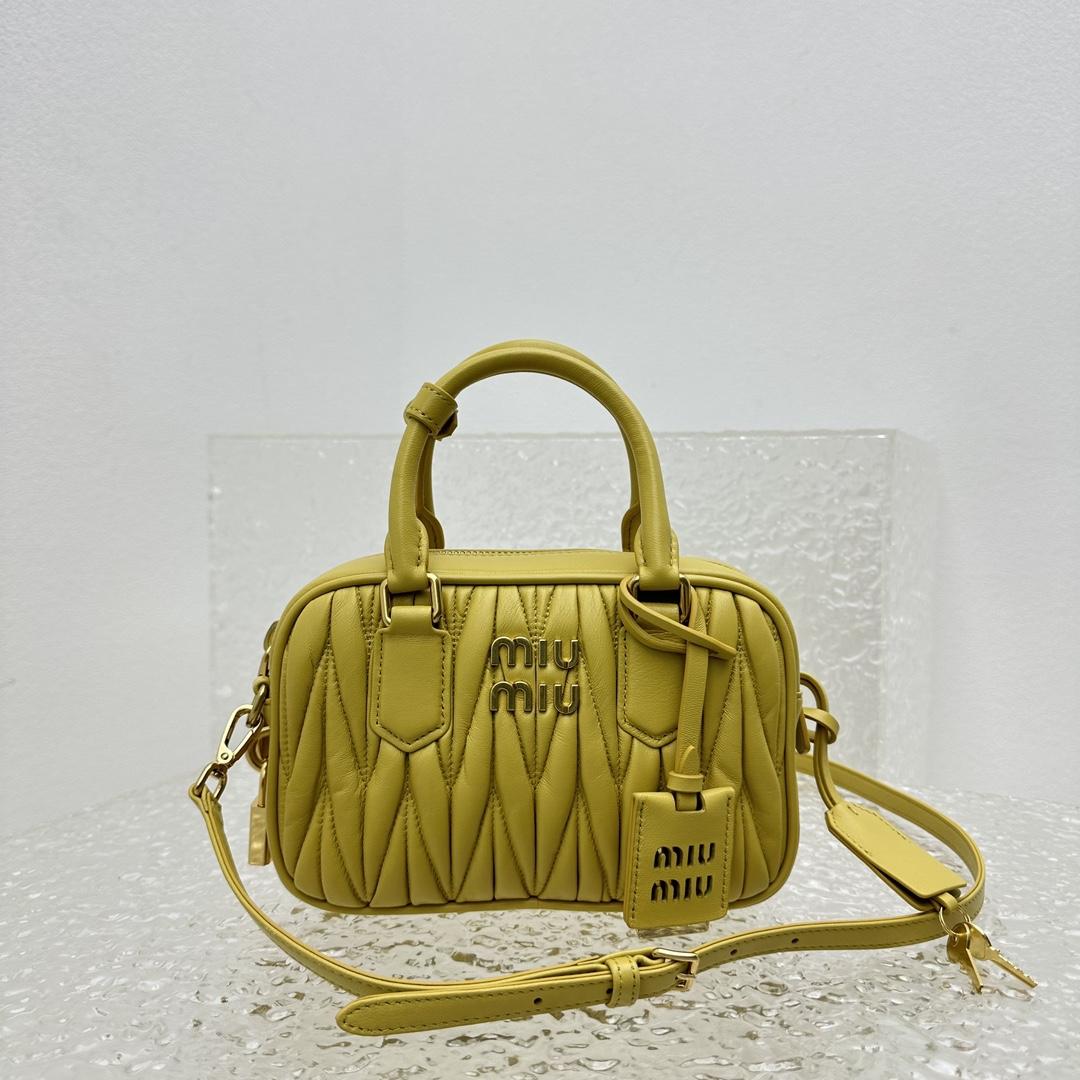 Miu Miu Matelassé Nappa Leather Top-handle Bag - PerfectKickZ