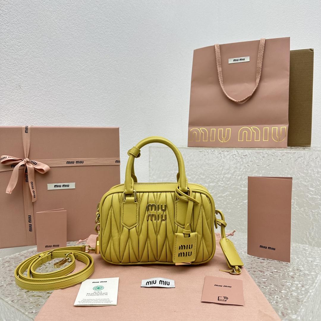 Miu Miu Matelassé Nappa Leather Top-handle Bag - PerfectKickZ
