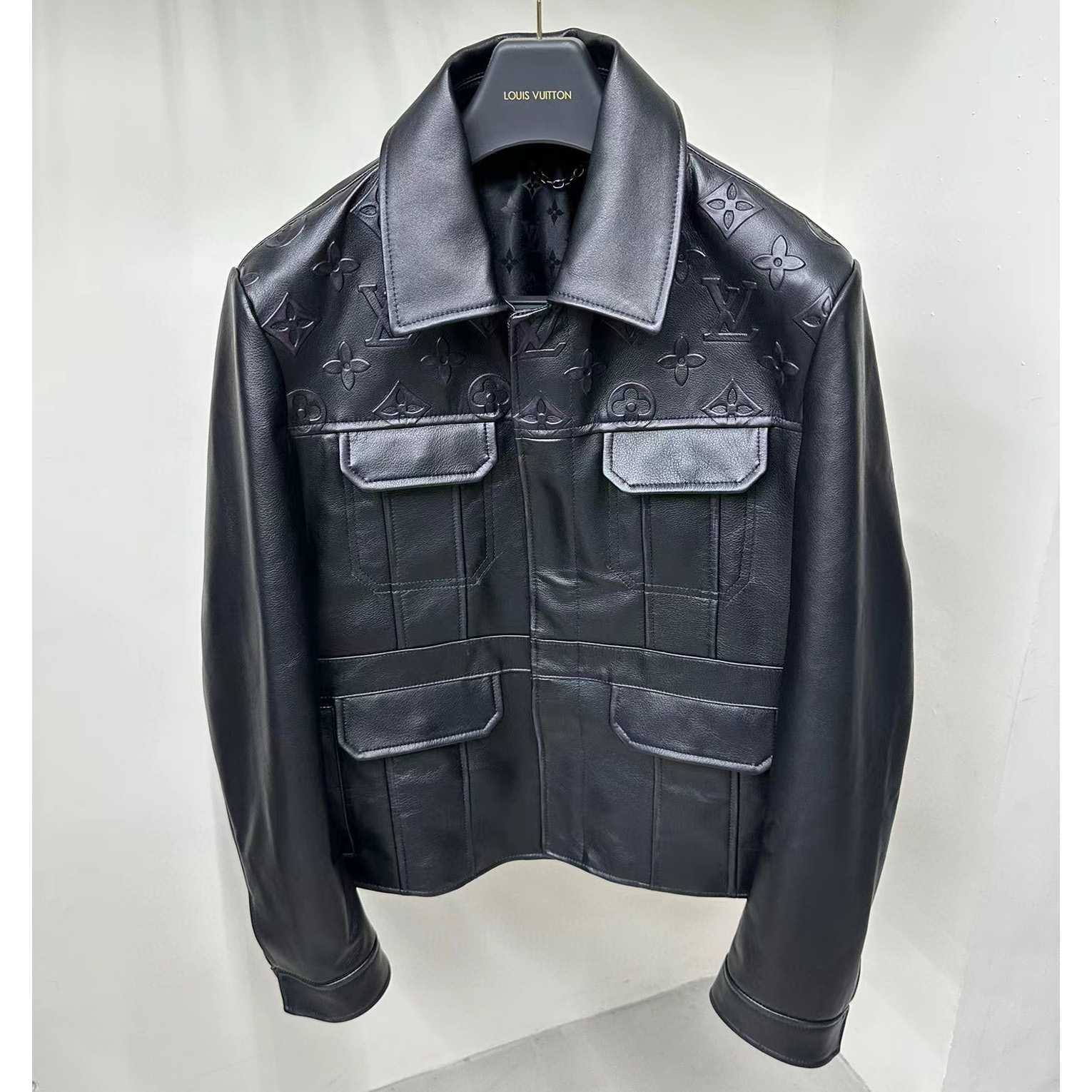 Louis Vuitton Monogram Leather Trucker Jacket   1AAUY8 - PerfectKickZ
