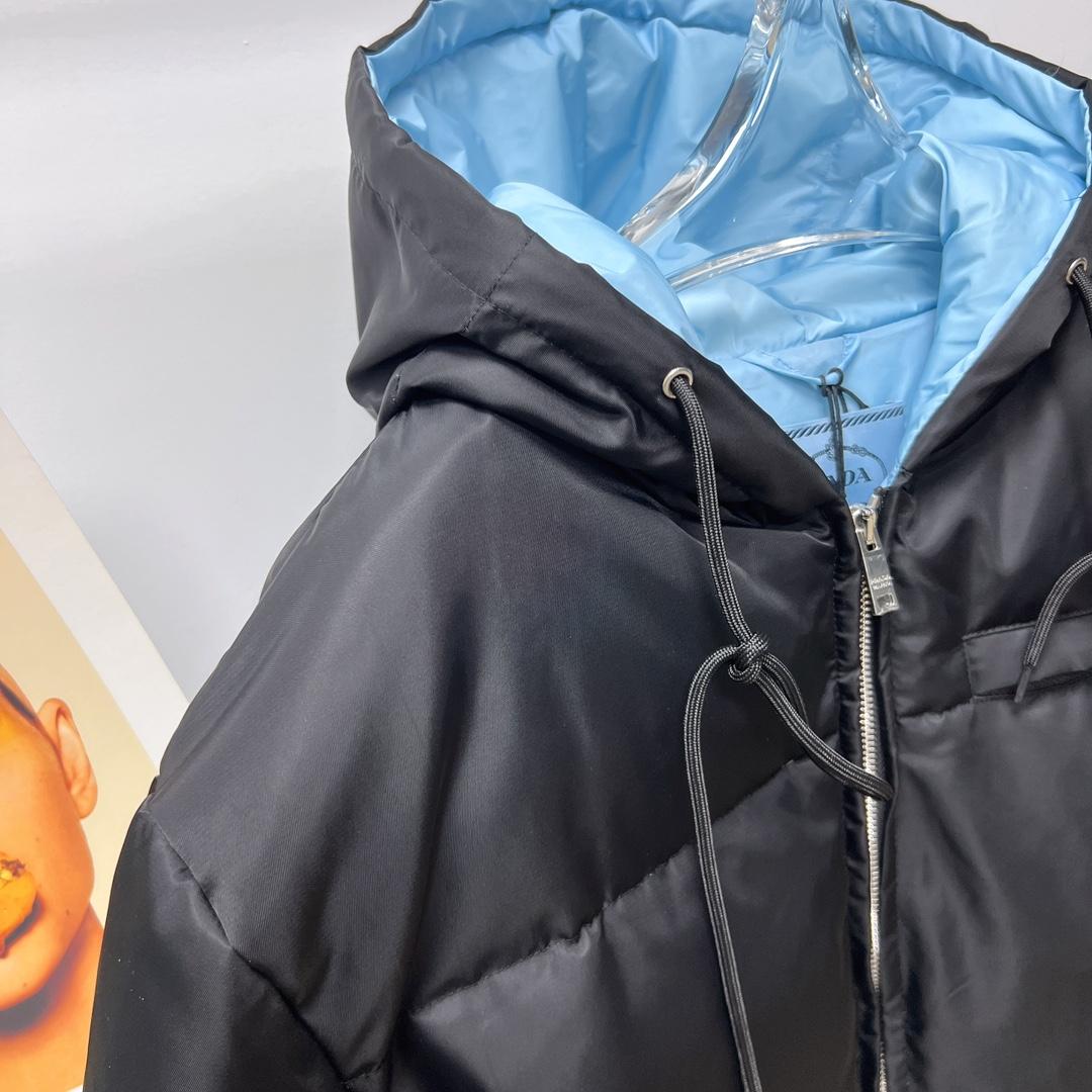 Prada Re-Nylon Gabardine Hooded Down Jacket - PerfectKickZ