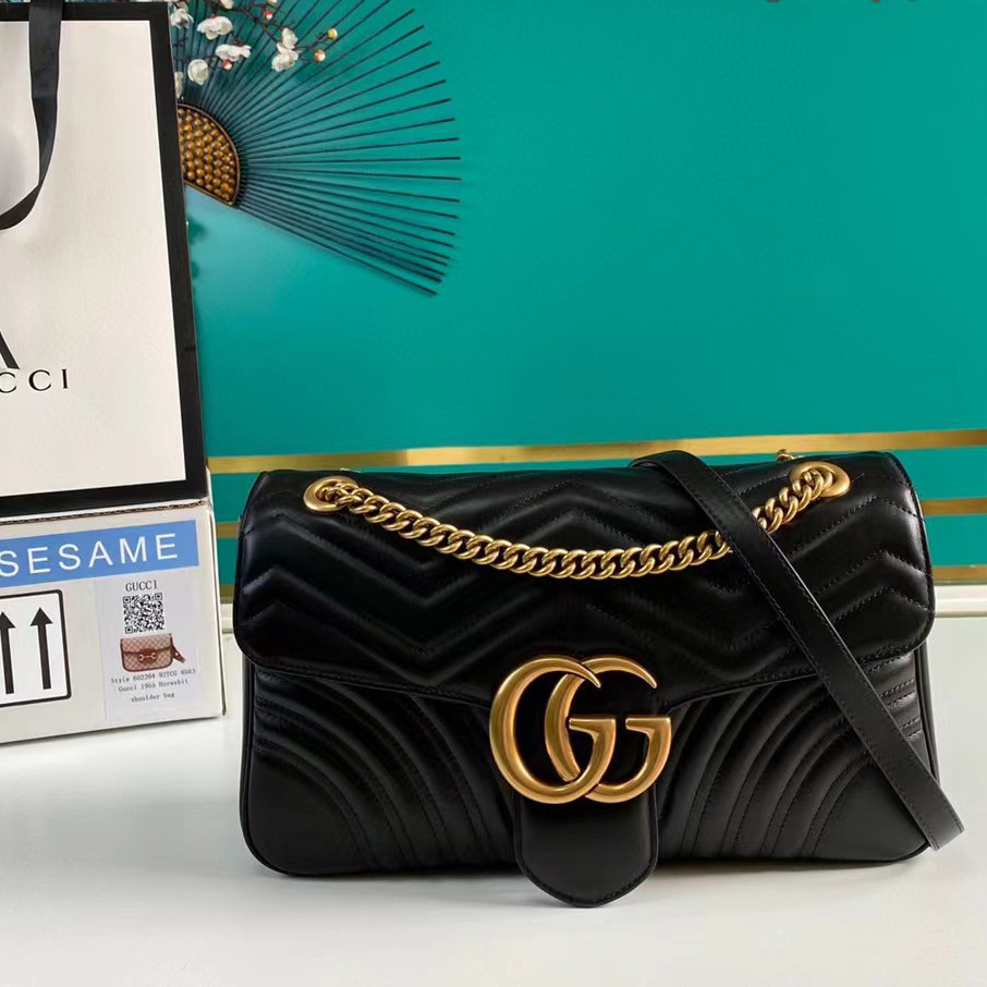 Gucci GG Marmont Medium Shoulder Bag(31-19-7CM)     - PerfectKickZ