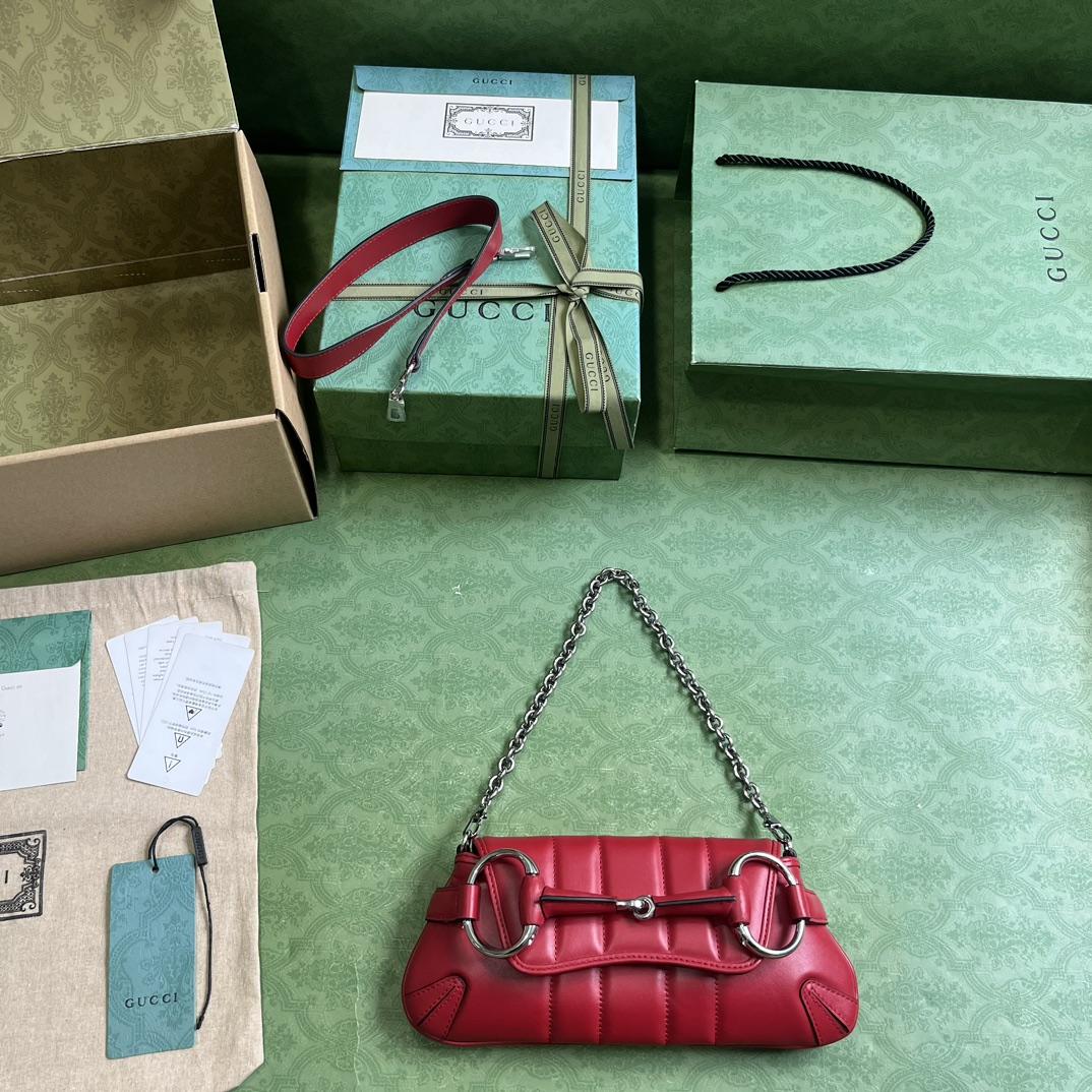 Gucci Horsebit Chain Small Shoulder Bag (27x 11.5x 5cm) - 