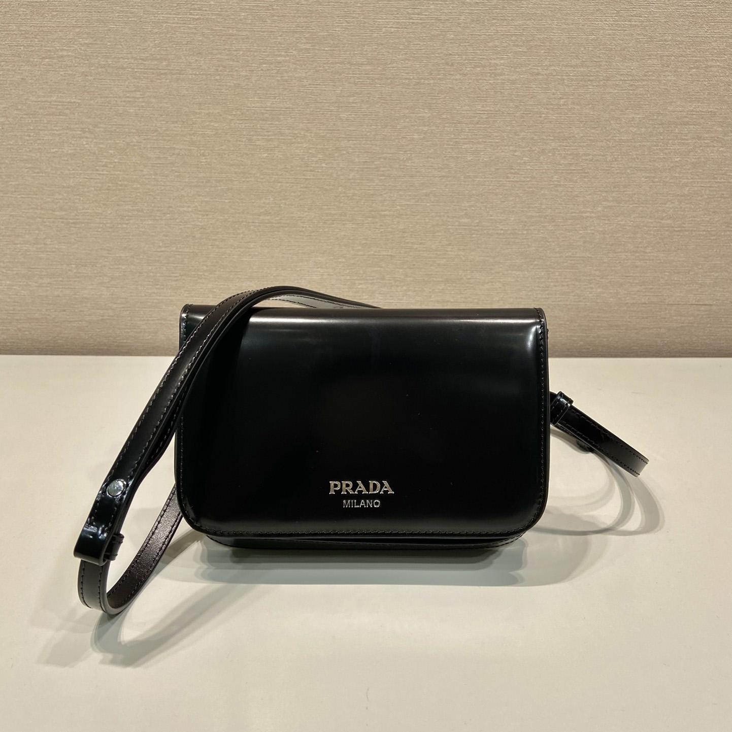 Prada Brushed Leather Mini-bag With Shoulder Strap - PerfectKickZ