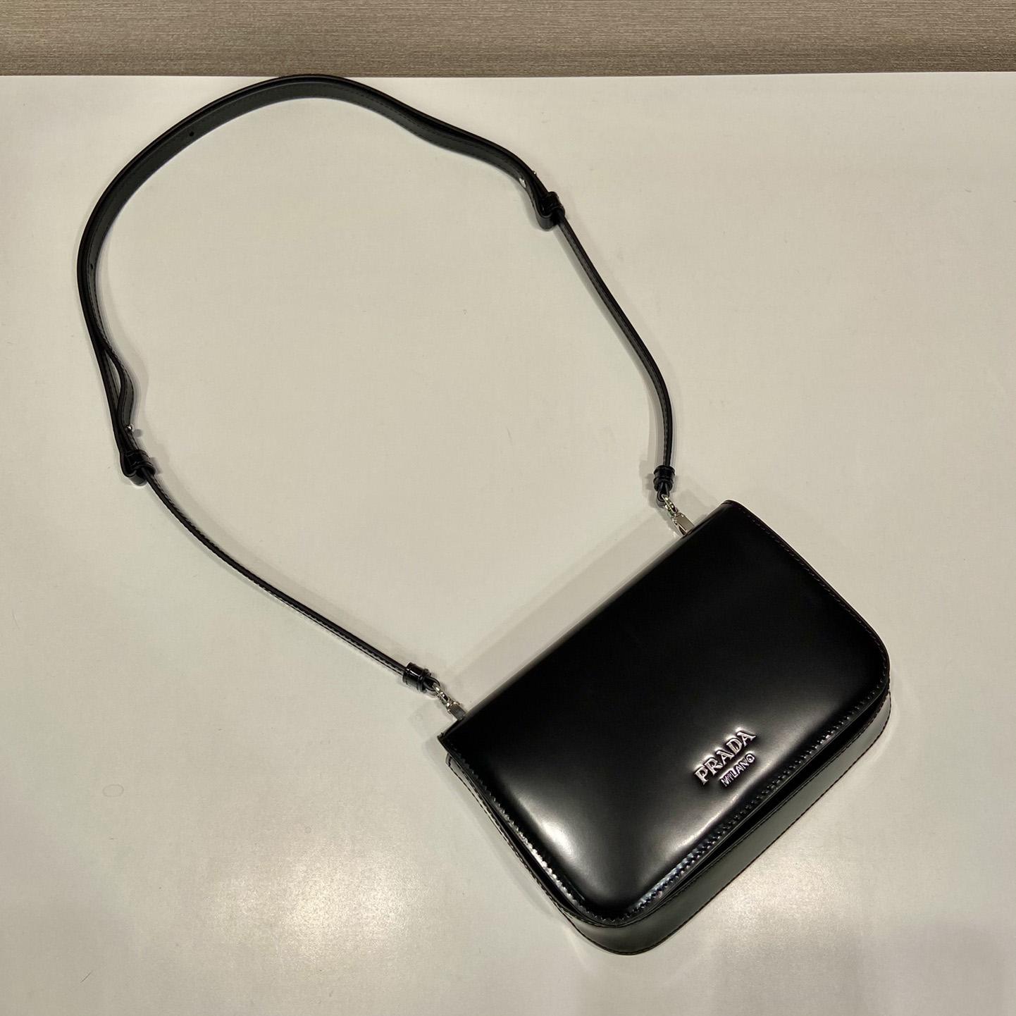Prada Brushed Leather Mini-bag With Shoulder Strap - 