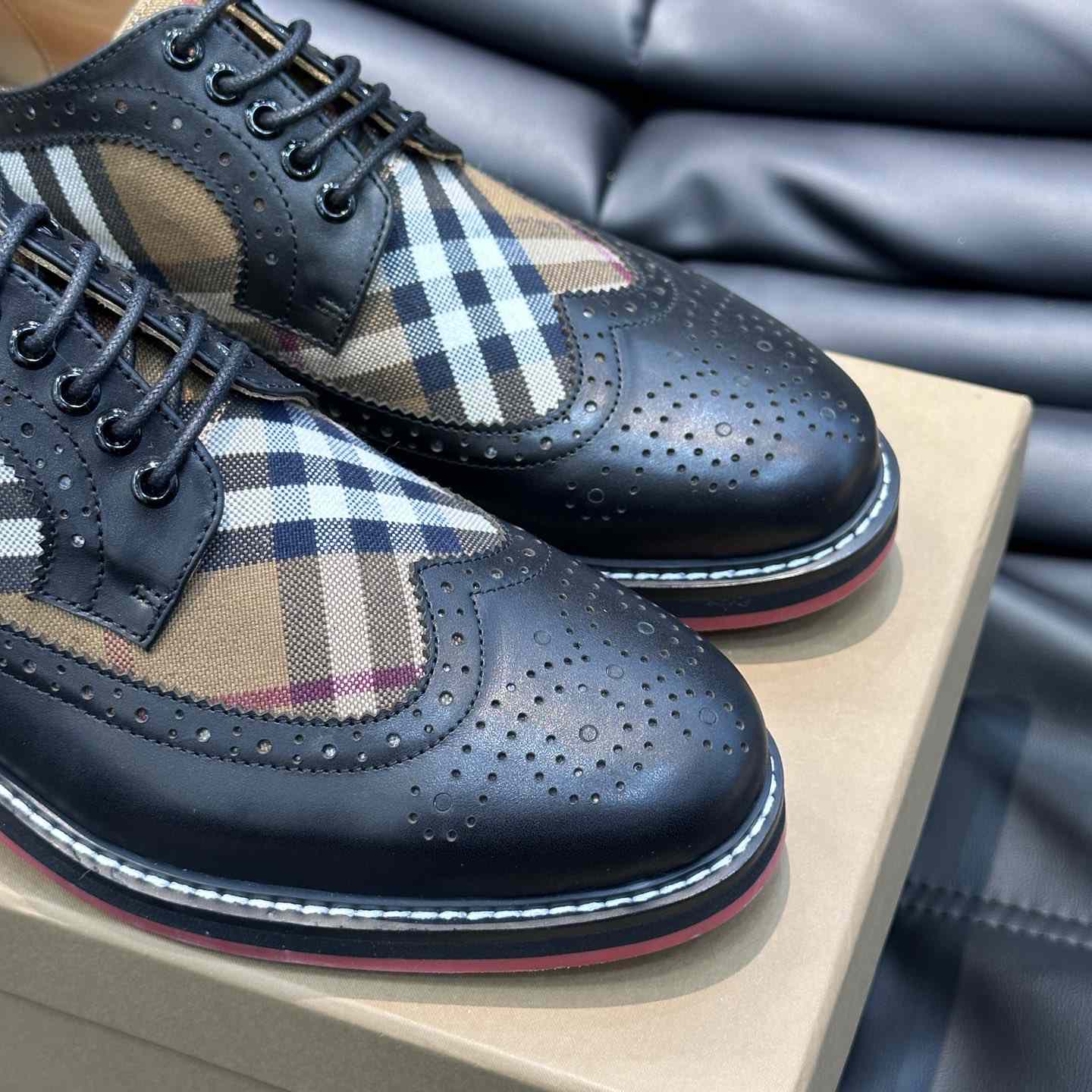 Burberry Vintage Check Paneled Derby Shoes - PerfectKickZ