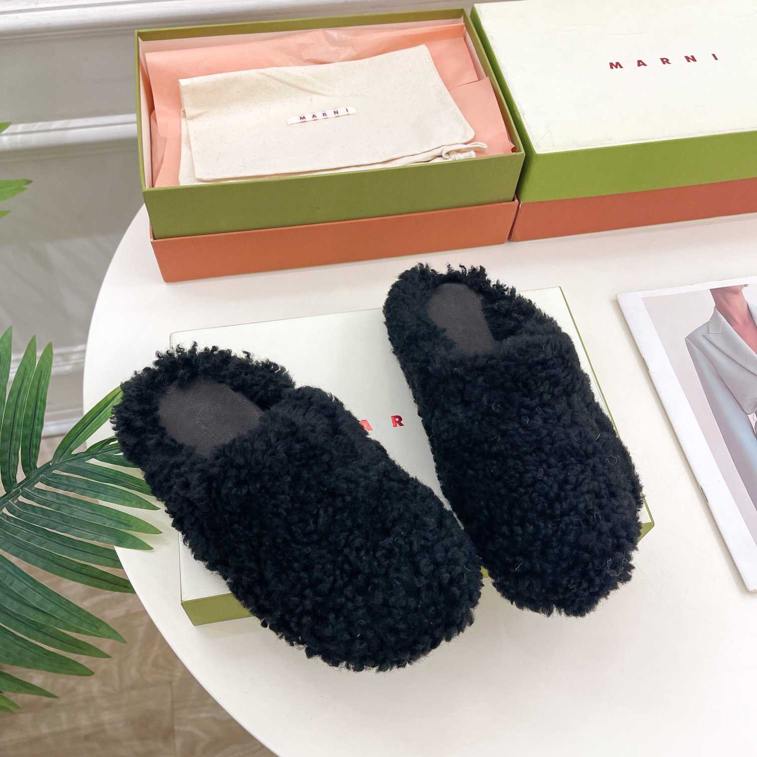 Marni Textured Slip-on Mules  - 