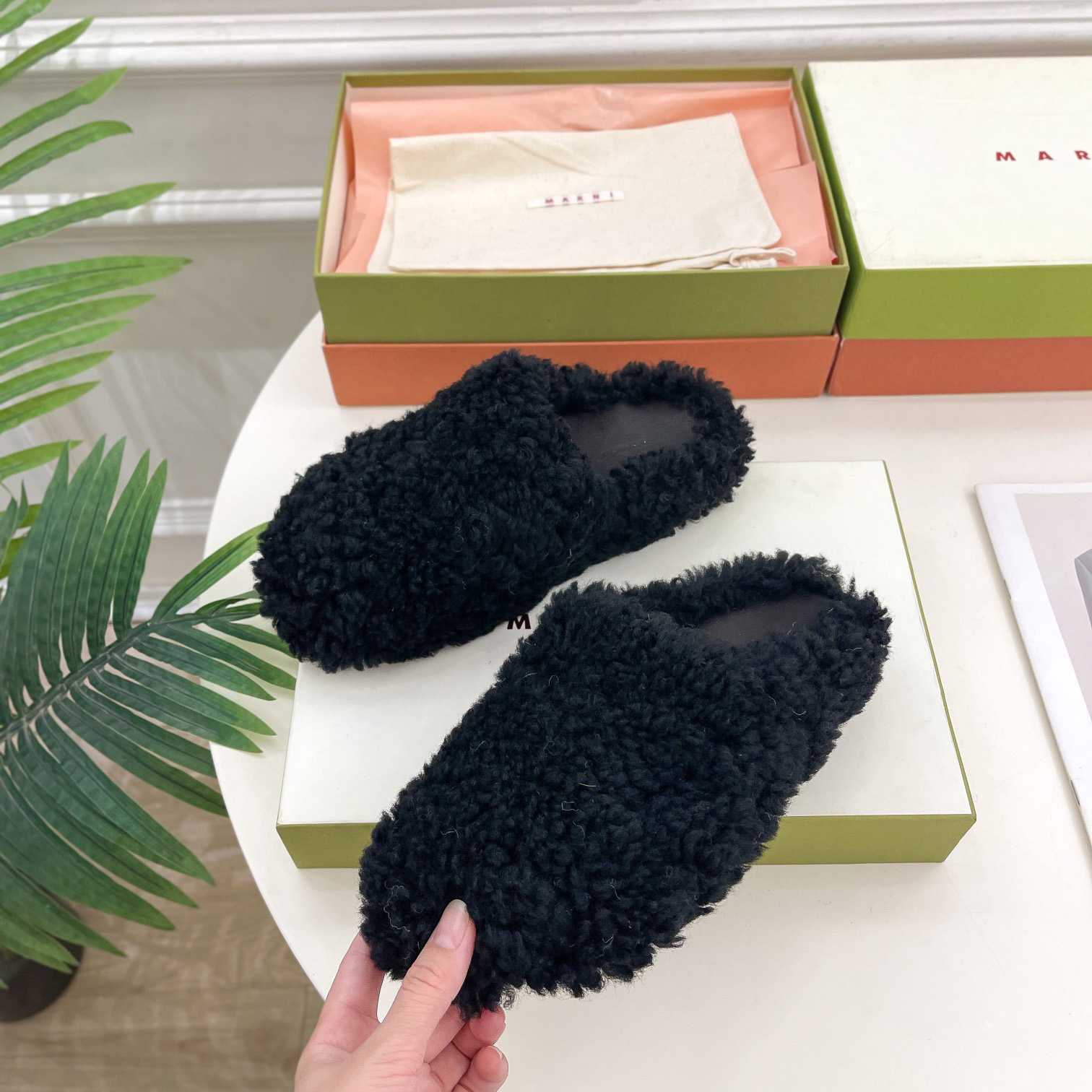 Marni Textured Slip-on Mules  - 