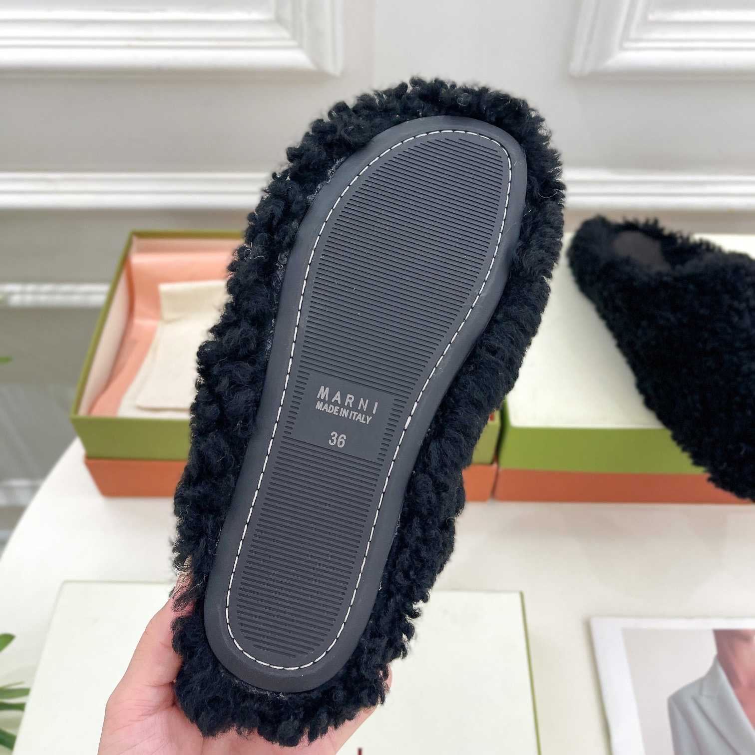 Marni Textured Slip-on Mules  - 