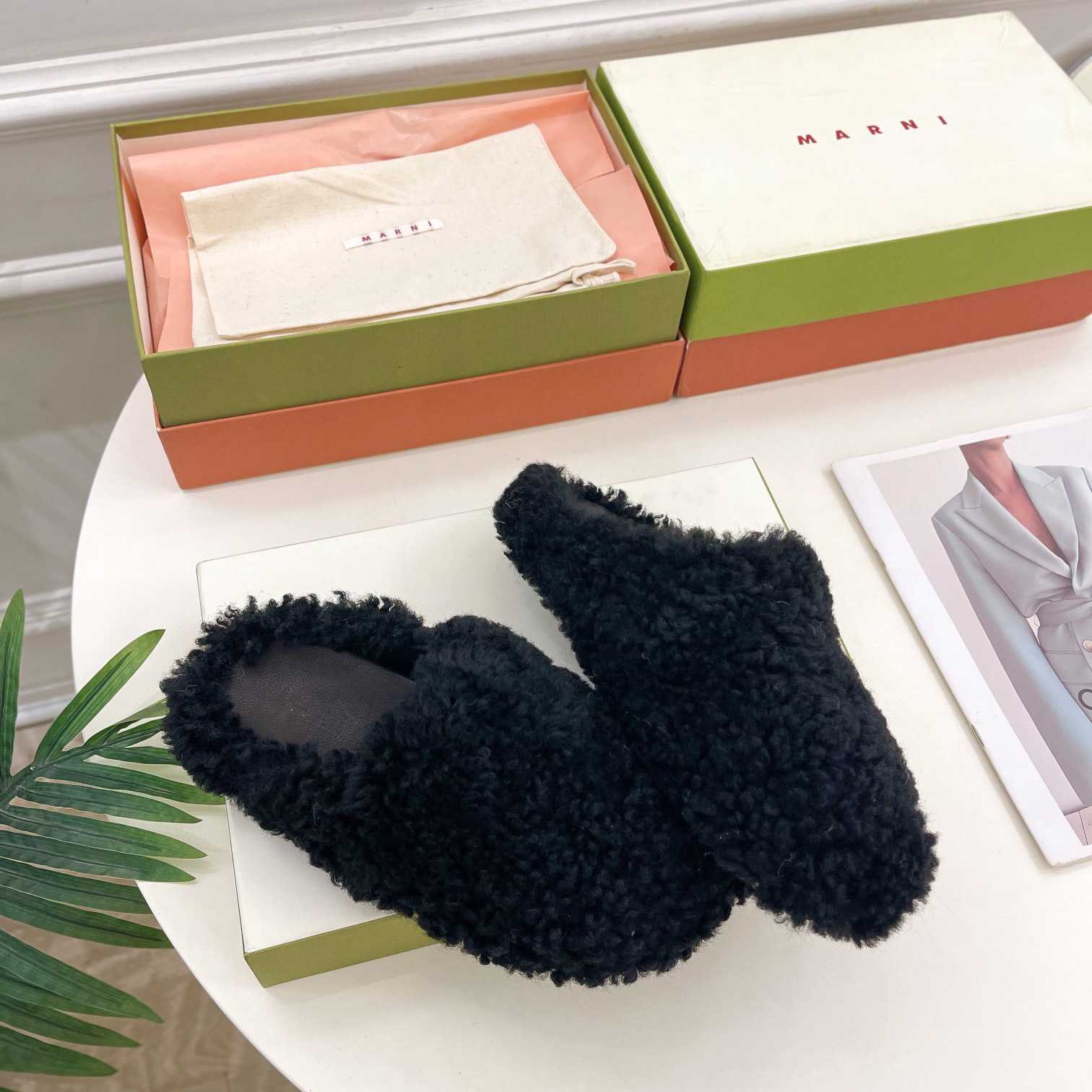 Marni Textured Slip-on Mules  - 