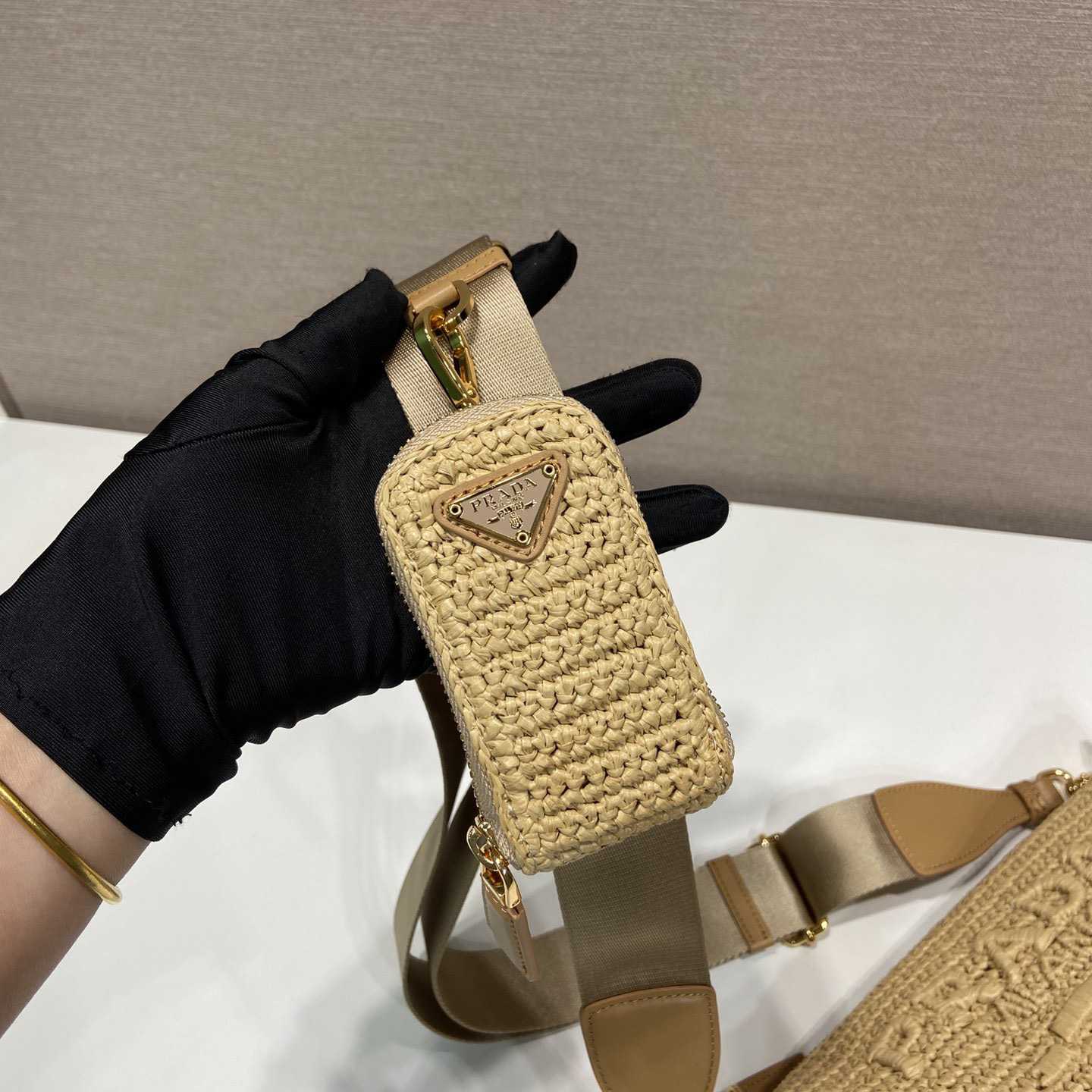 Prada Triangle Crochet Shoulder Bag - PerfectKickZ