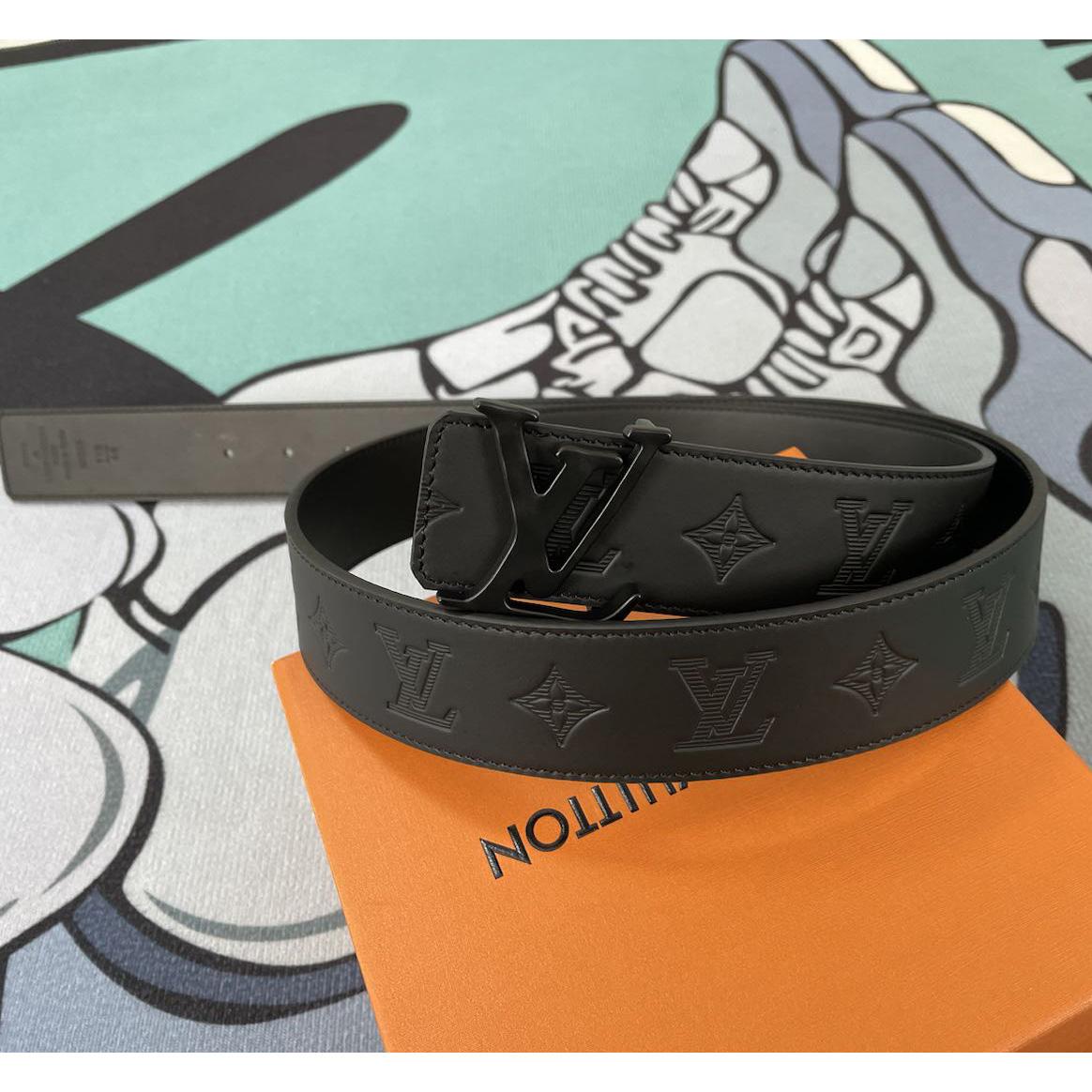 Louis Vuitton Monogram Black Leather Belt - PerfectKickZ