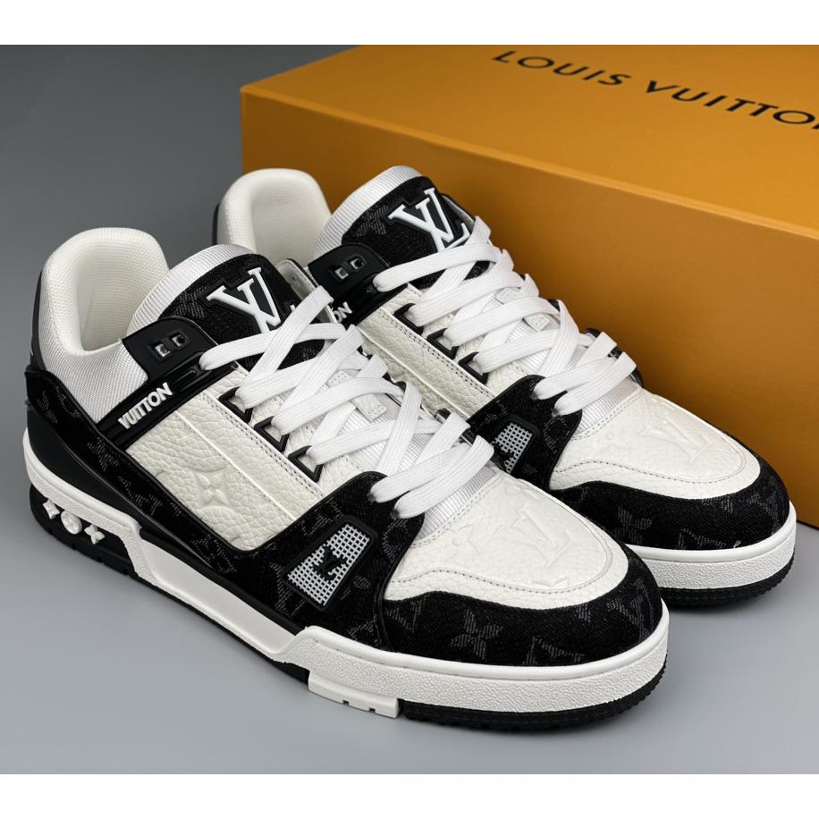 Louis Vuitton Trainer Sneaker In Blakc&White(Upon UK Size) - PerfectKickZ