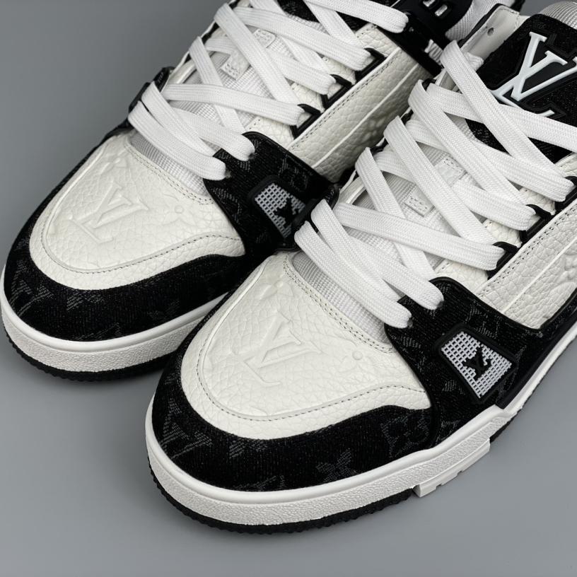 Louis Vuitton Trainer Sneaker In Blakc&White(Upon UK Size) - PerfectKickZ