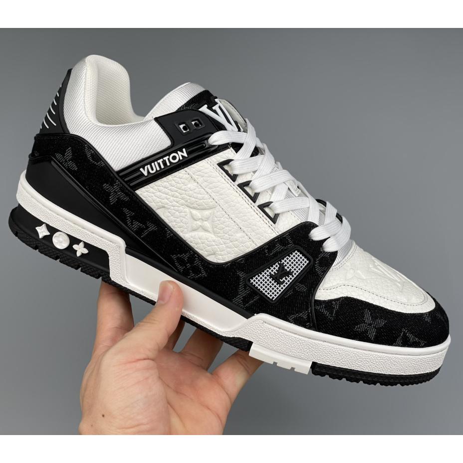 Louis Vuitton Trainer Sneaker In Blakc&White(Upon UK Size) - PerfectKickZ