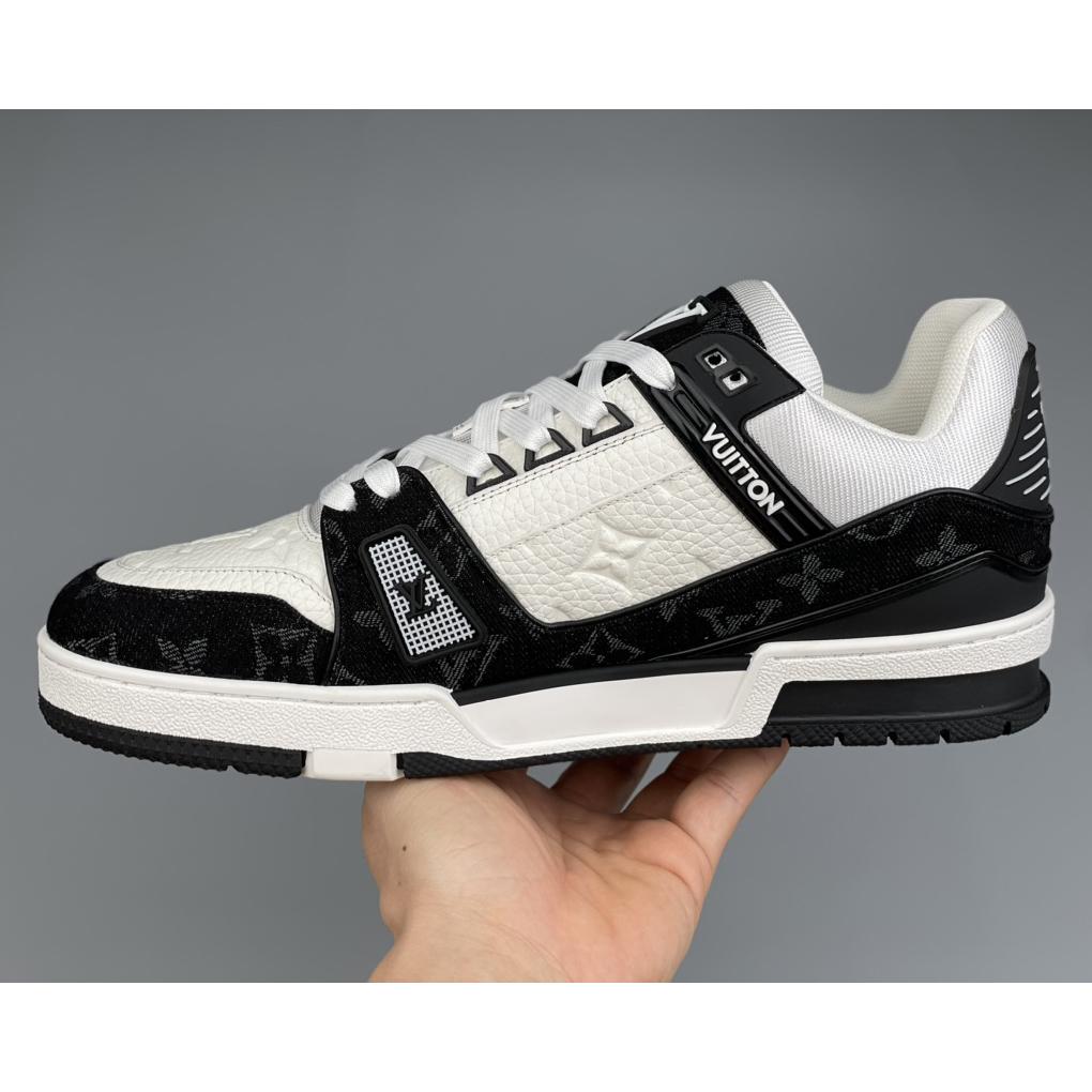 Louis Vuitton Trainer Sneaker In Blakc&White(Upon UK Size) - PerfectKickZ