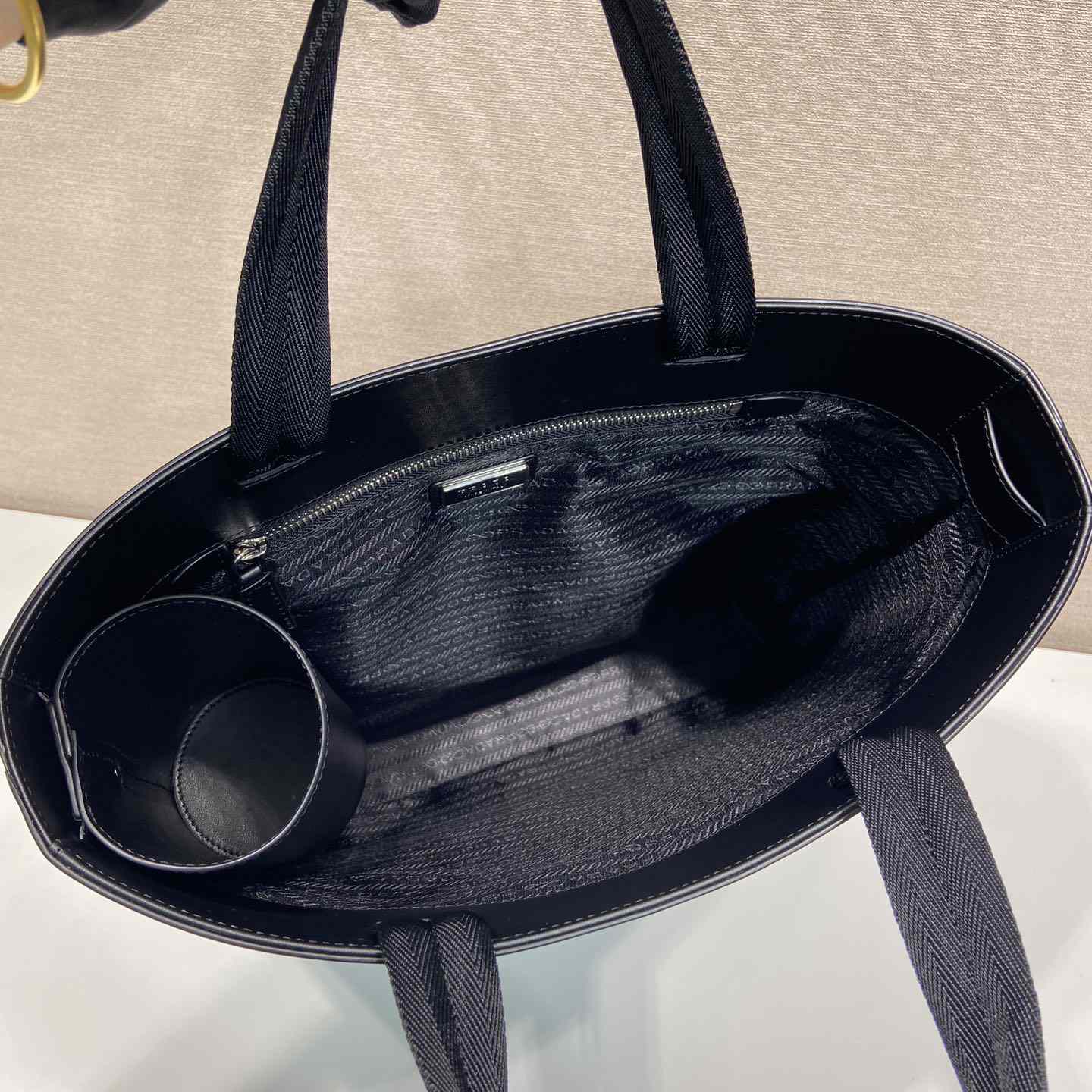 Prada Brushed Leather Tote Bag With Water Bottle - PerfectKickZ