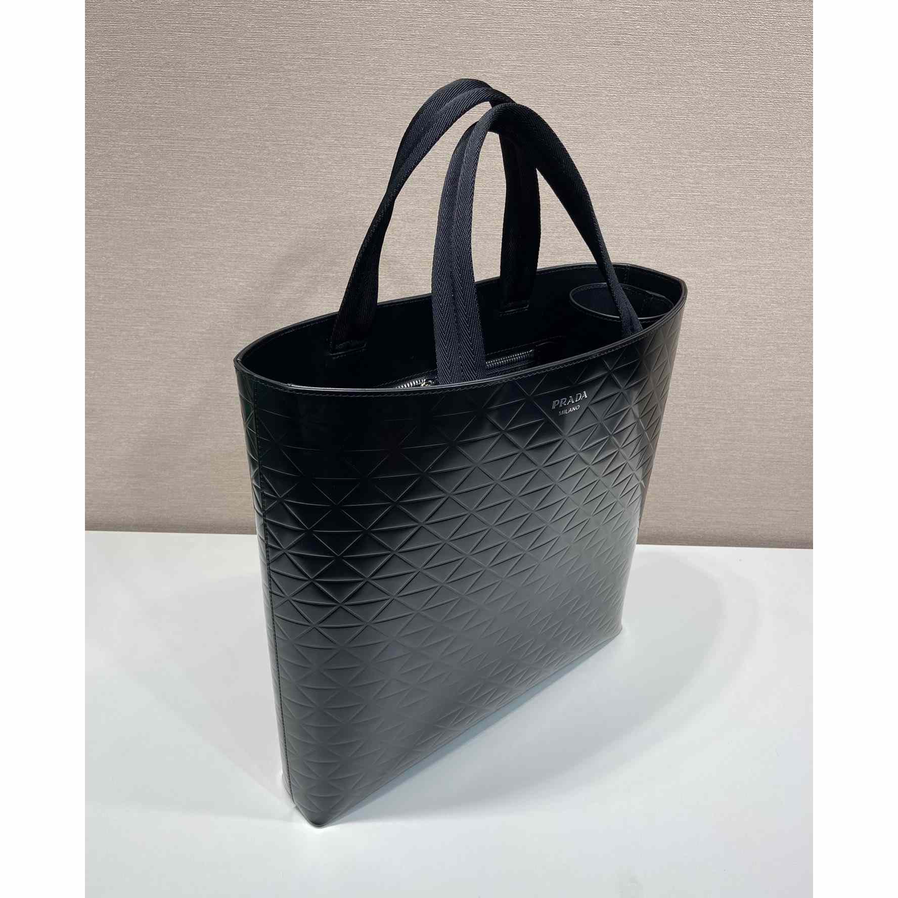 Prada Brushed Leather Tote Bag With Water Bottle - PerfectKickZ
