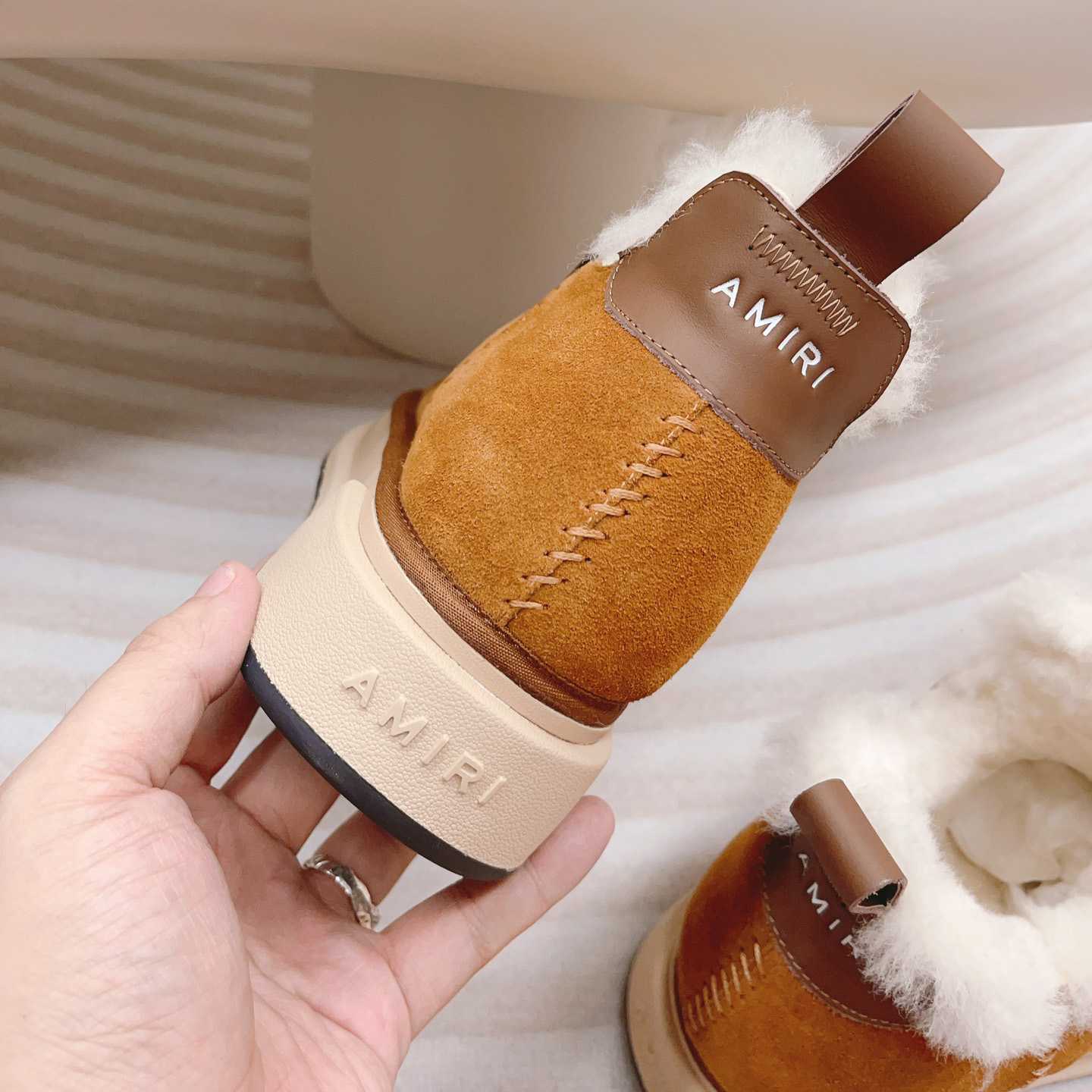 Amiri Malibu Shearling Lined Suede Boots - PerfectKickZ
