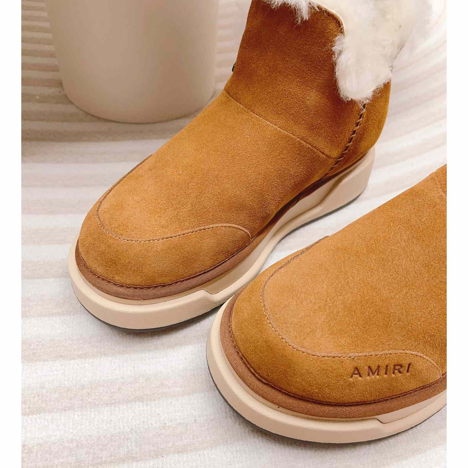 Amiri Malibu Shearling Lined Suede Boots - PerfectKickZ