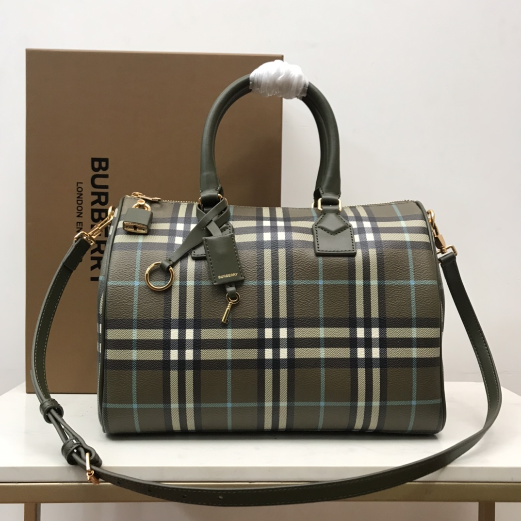 Burberry Check Medium Bowling Bag  - PerfectKickZ