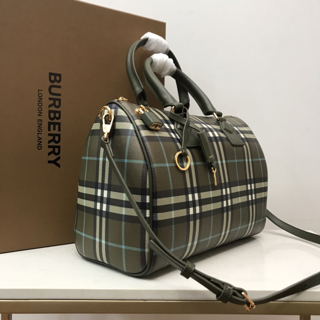 Burberry Check Medium Bowling Bag  - PerfectKickZ