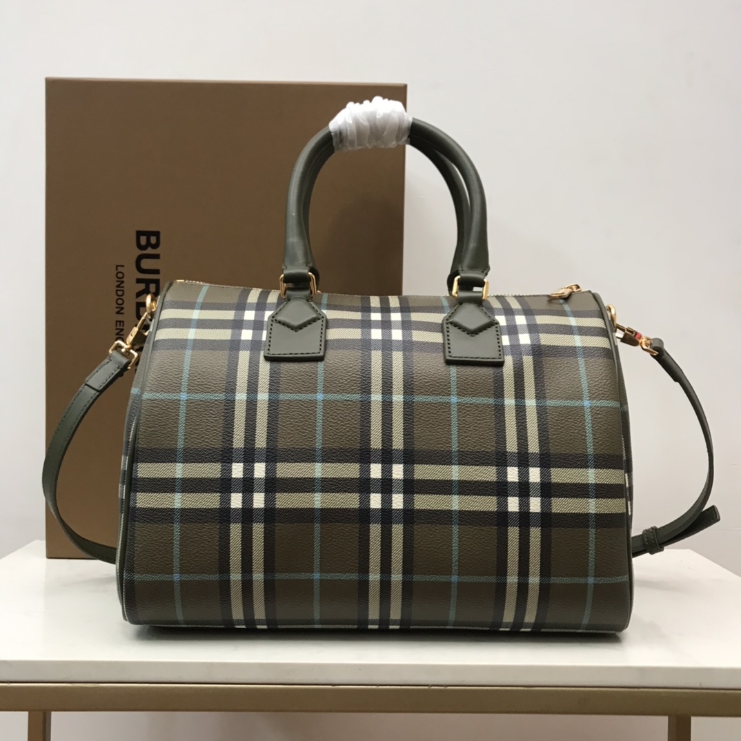 Burberry Check Medium Bowling Bag  - PerfectKickZ