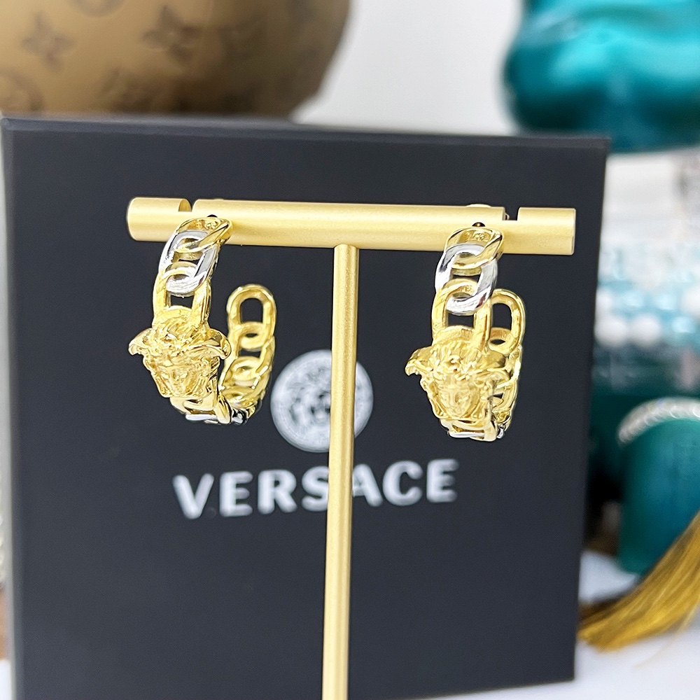 Versace Medusa Multicolor Hoop Earrings - PerfectKickZ